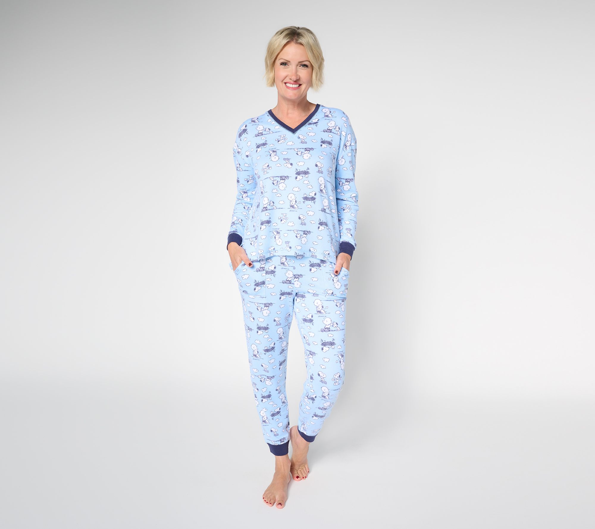 Peanuts Marshmallow Sweater Knit Pullover and Jogger PJ Set