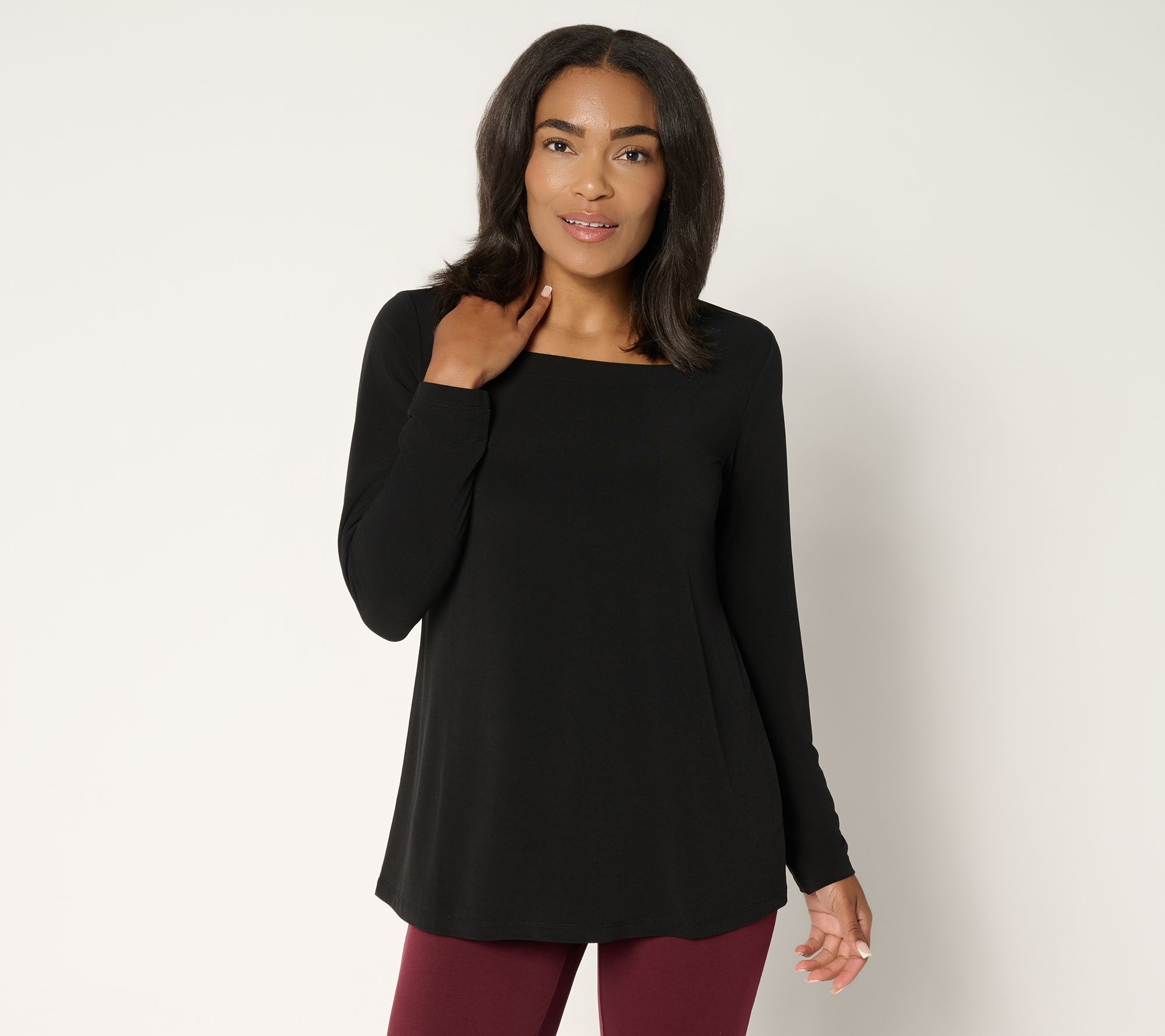 Susan Graver Modern Essentials Liquid Knit A-Line Top