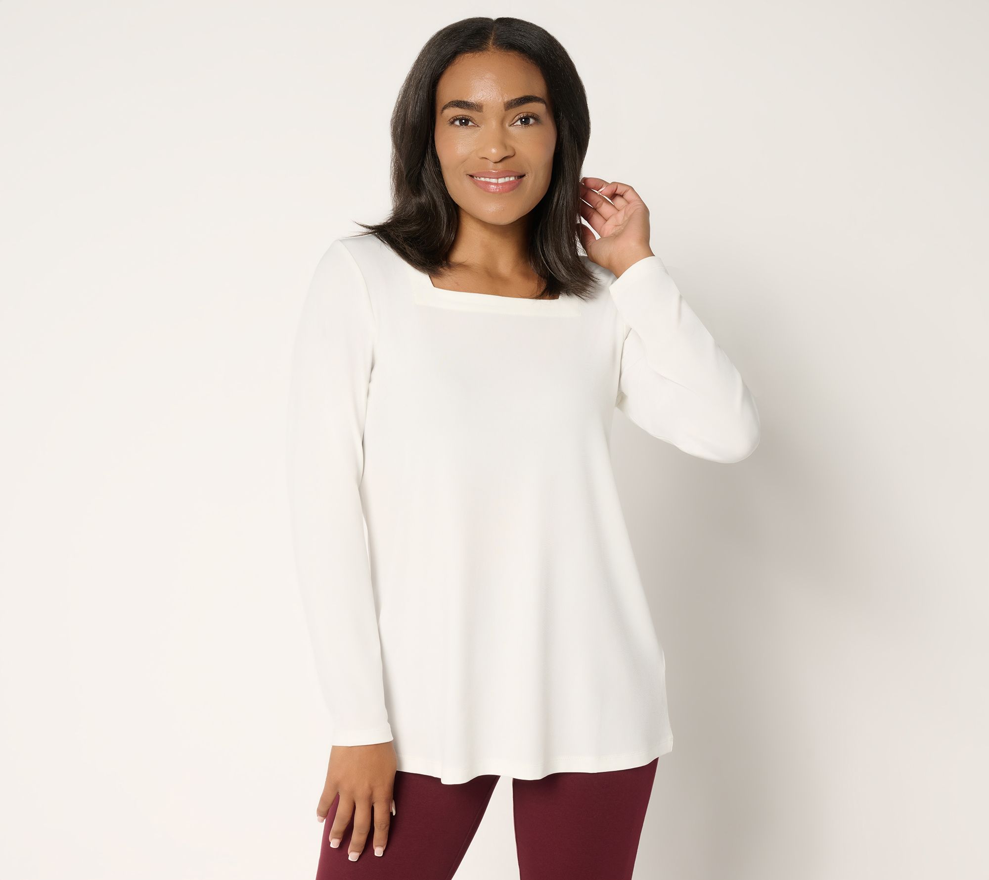 Susan Graver Modern Essentials Liquid Knit A-Line Top