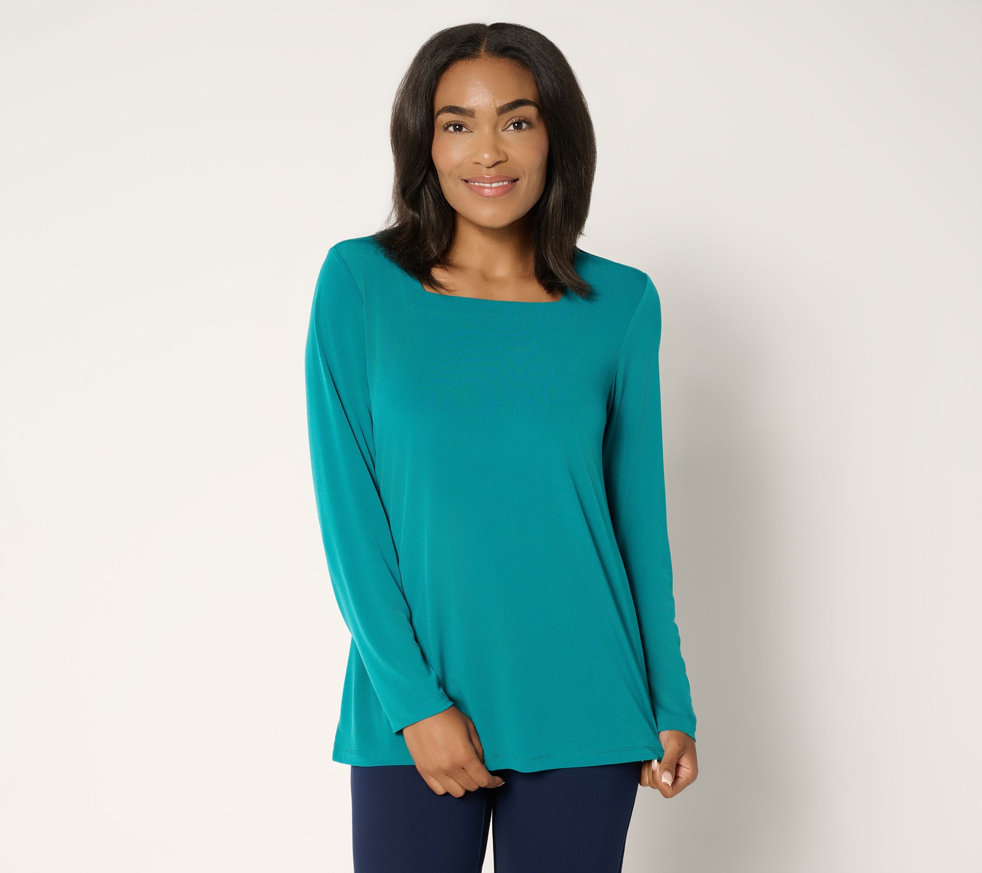 Susan Graver Modern Essentials Liquid Knit A-Line Top