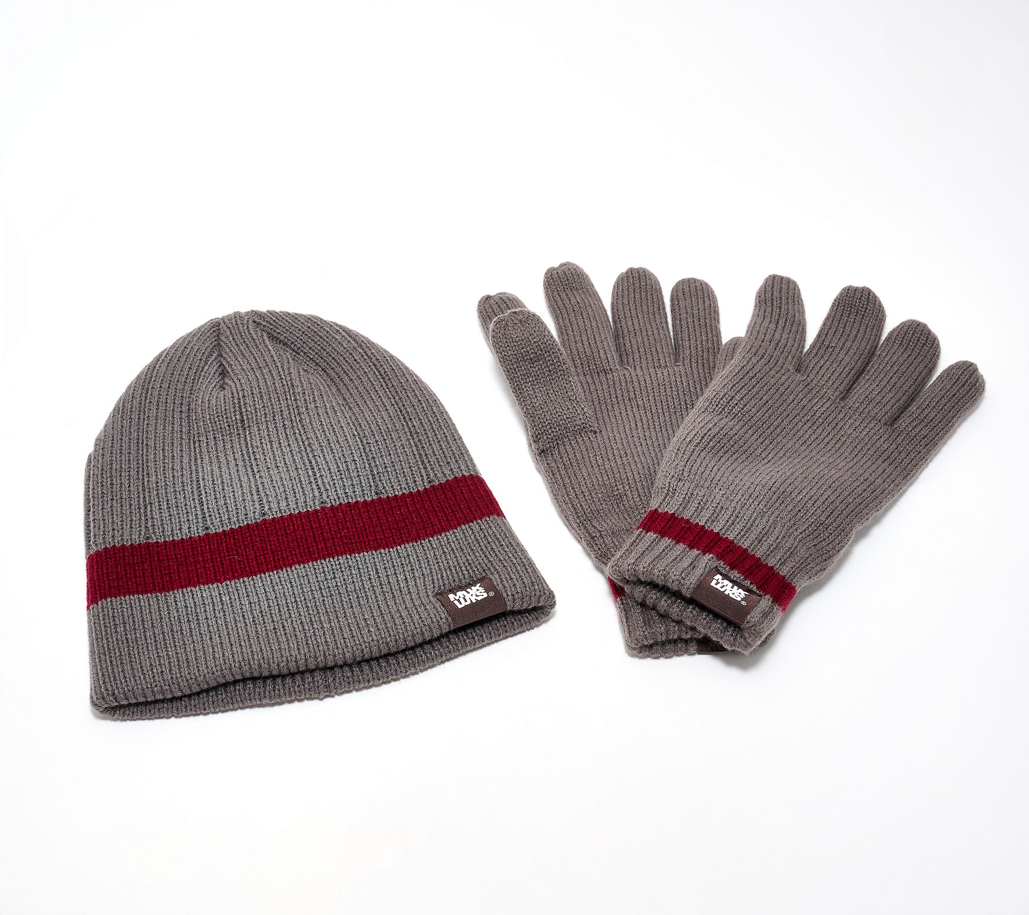 MUK LUKS Men's Knit Hat & Gloves Set Set
