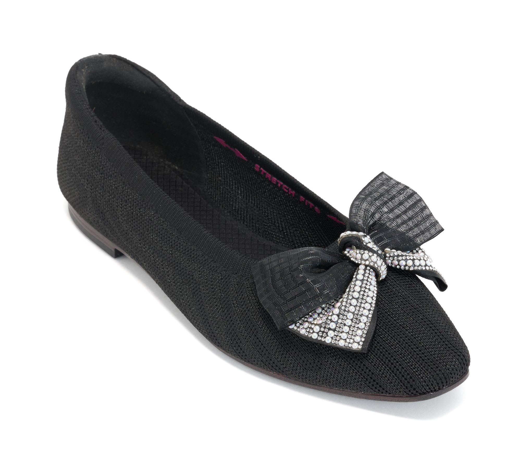 Skechers Cleo Snip Recycled Vegan Textured Knit Bow Flats