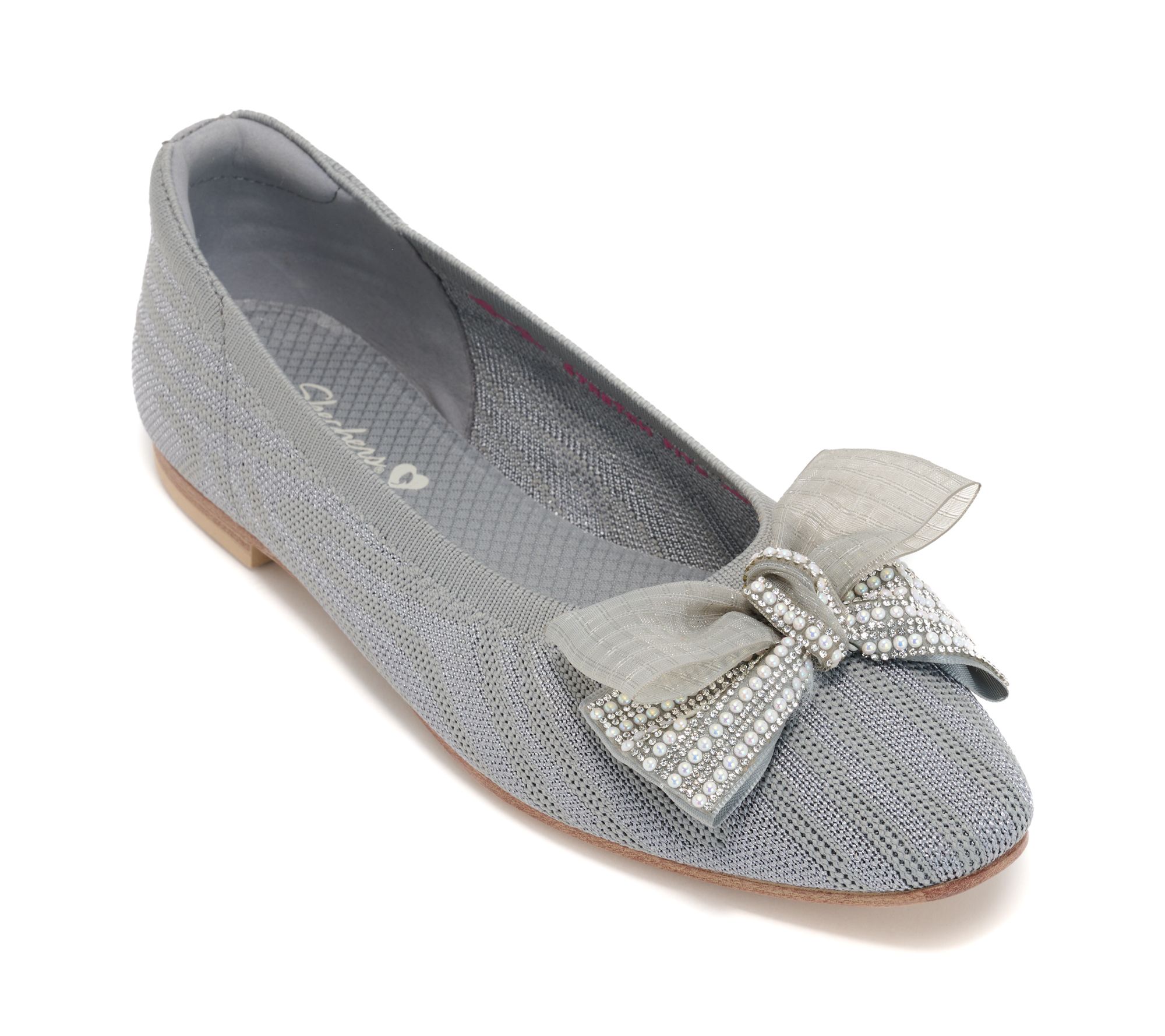 Skechers Cleo Snip Recycled Vegan Textured Knit Bow Flats