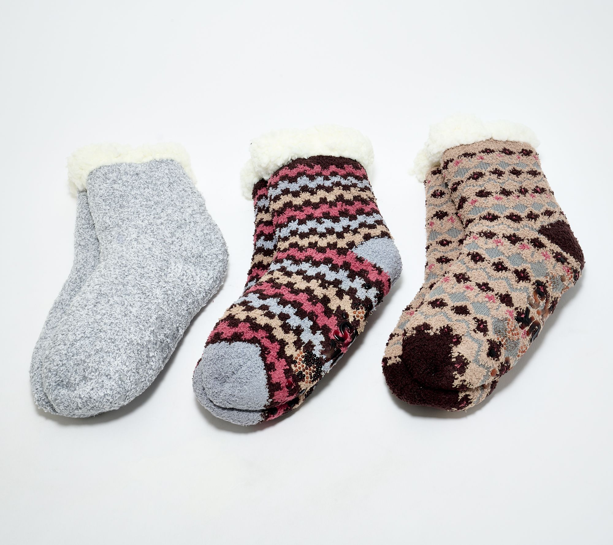 MUK LUKS Set of 3 Aloe Infused Cozy Tall Cabin Socks