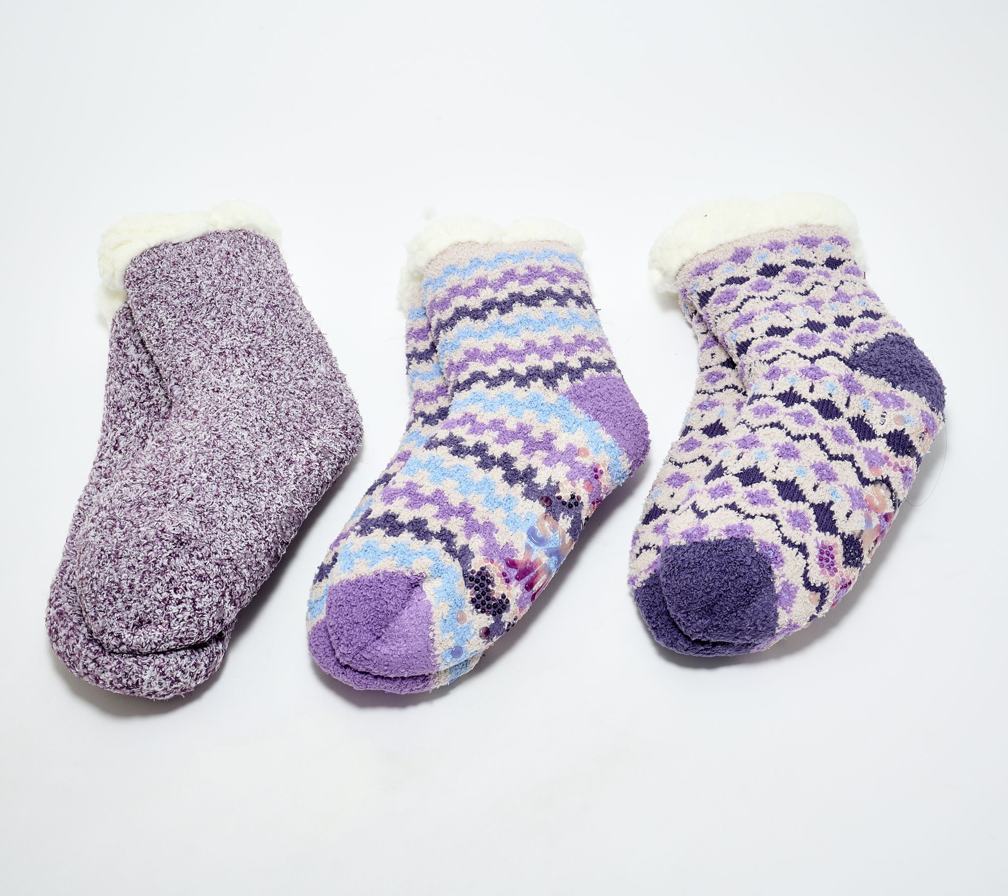 MUK LUKS Set of 3 Aloe Infused Cozy Tall Cabin Socks