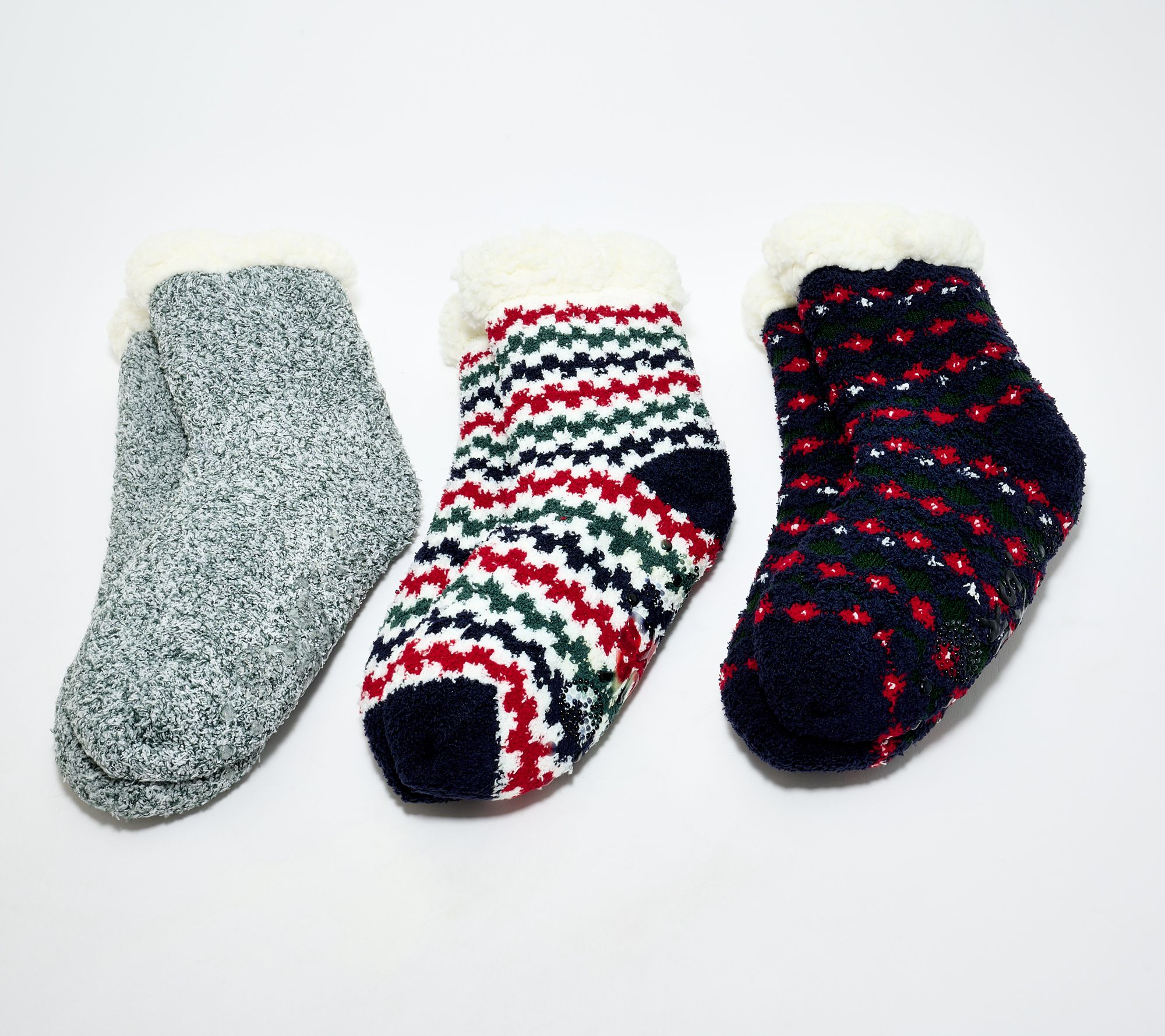MUK LUKS Set of 3 Aloe Infused Cozy Tall Cabin Socks