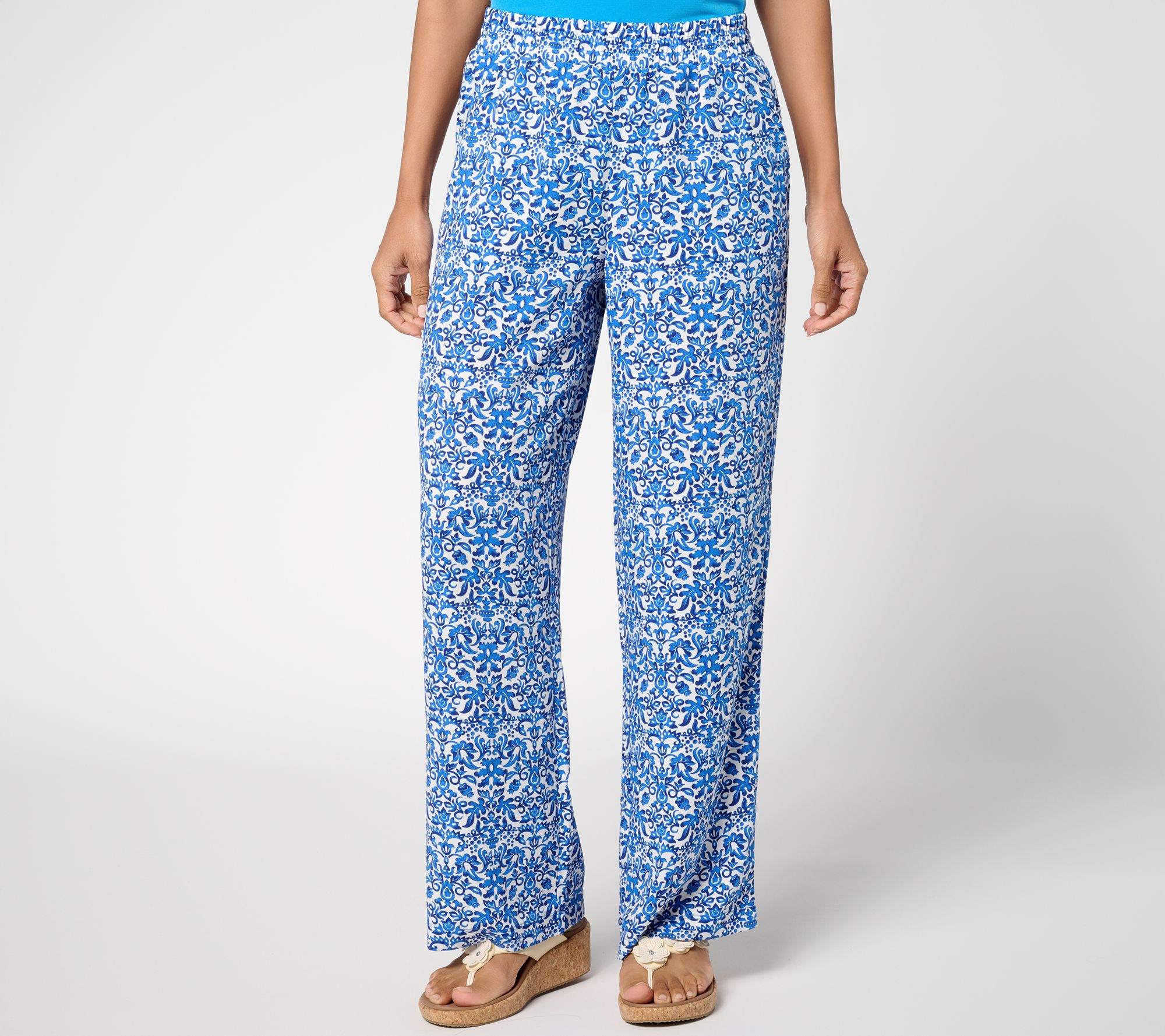 "As Is" Belle by Kim Gravel Pet Santorini Smocked Waist Pant