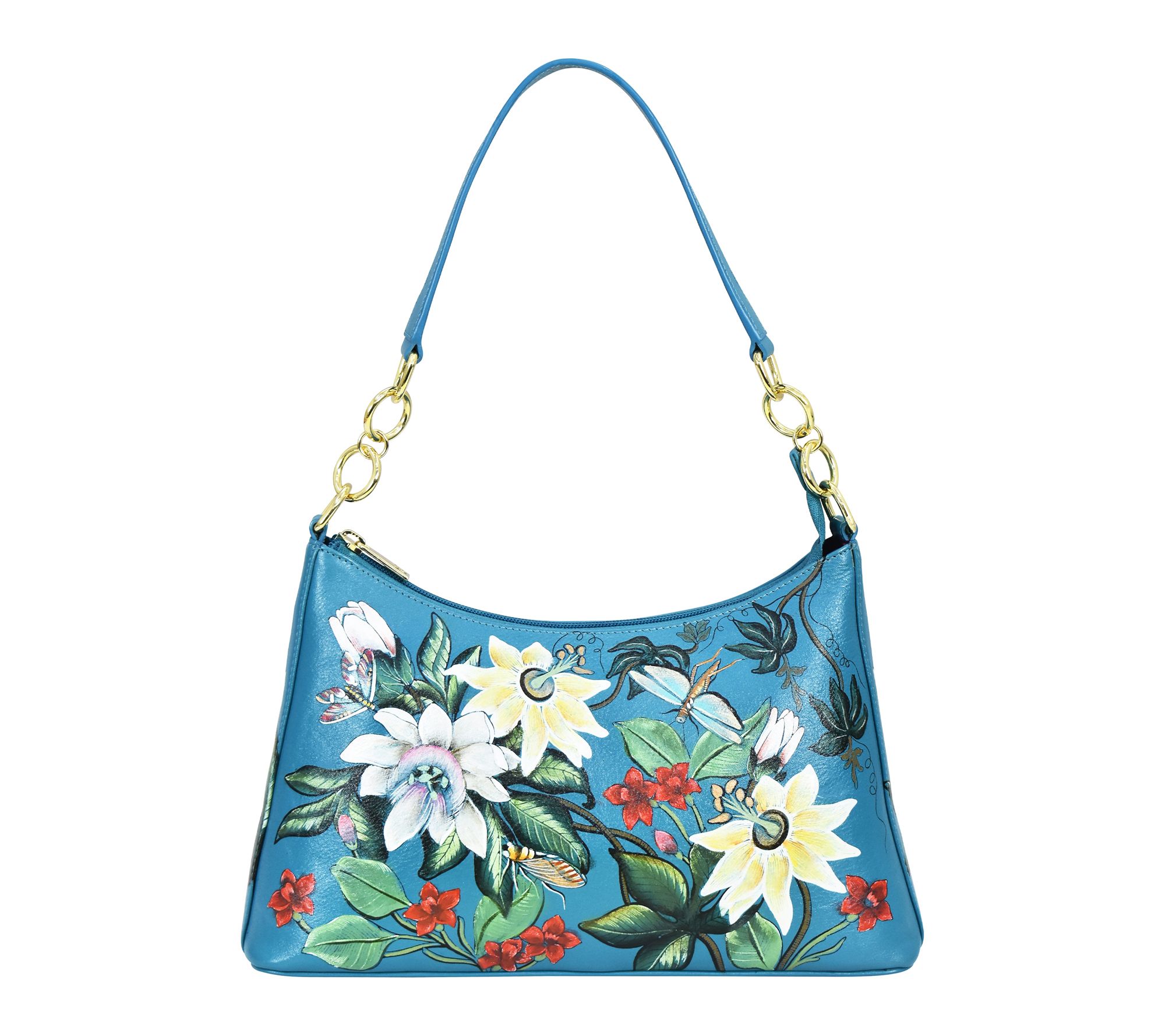 Anushcka Painted Leather Zip-Top Shoulder Hobo