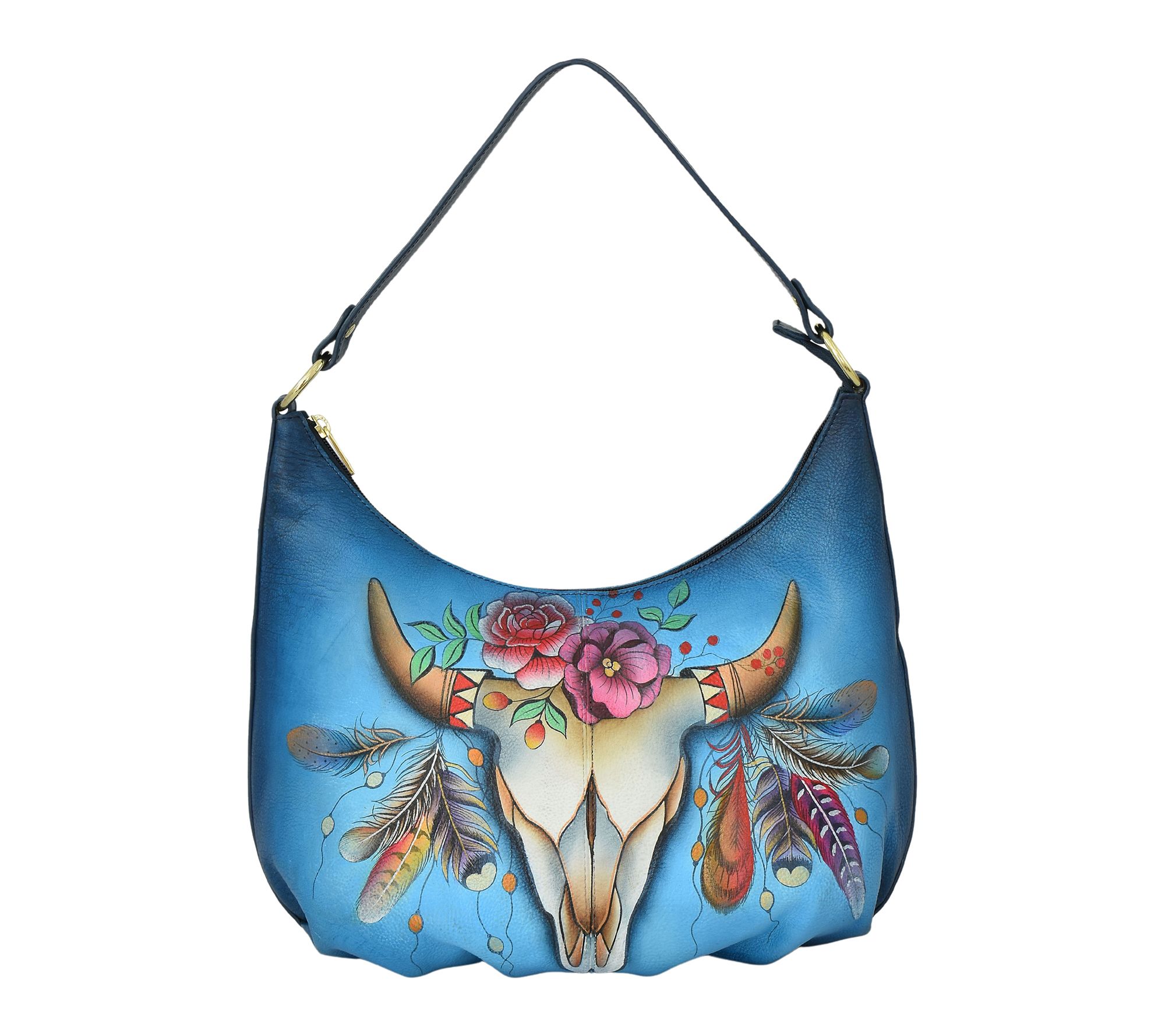 Anushcka Painted Leather Ruched Hobo