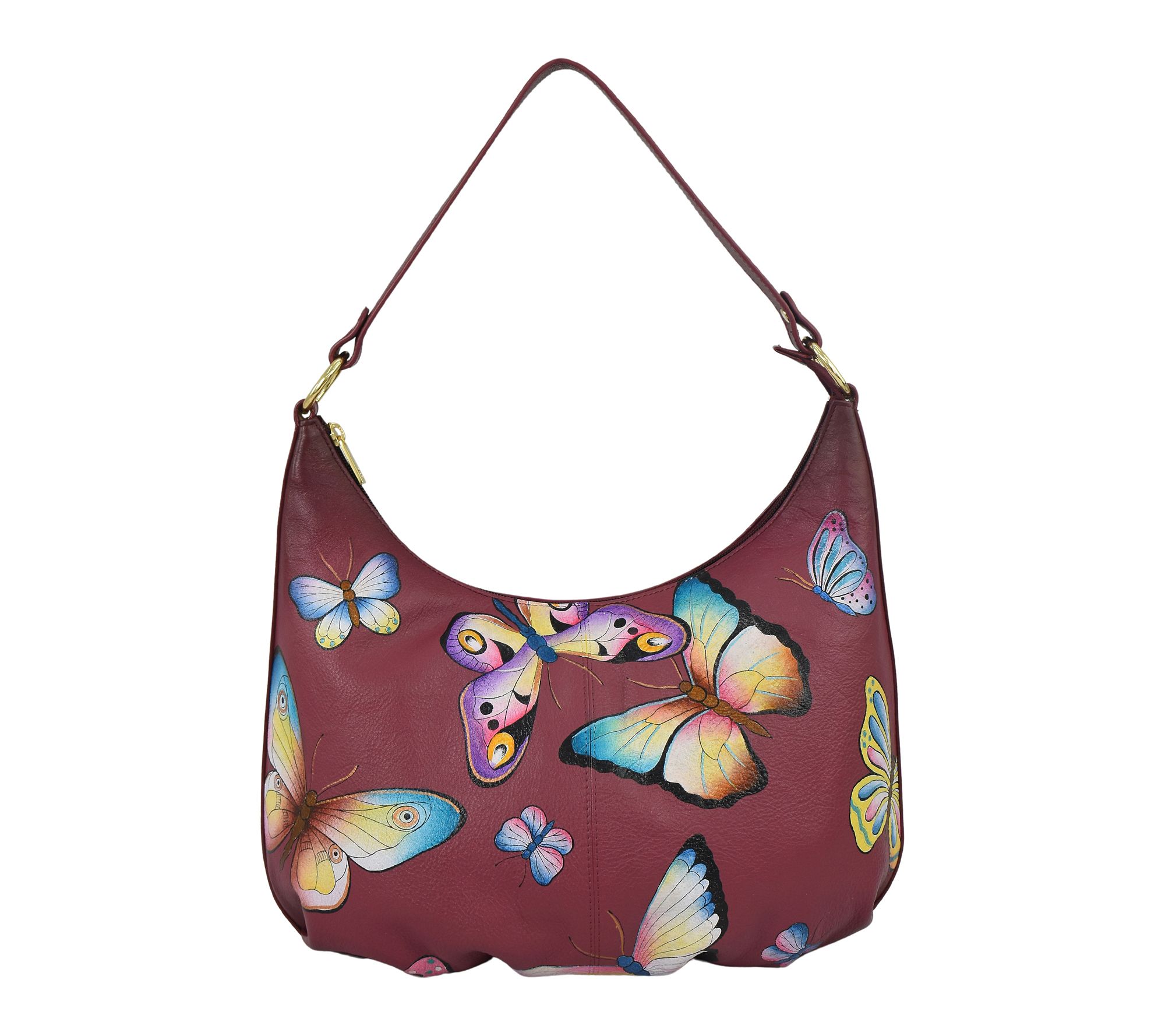 Anushcka Painted Leather Ruched Hobo
