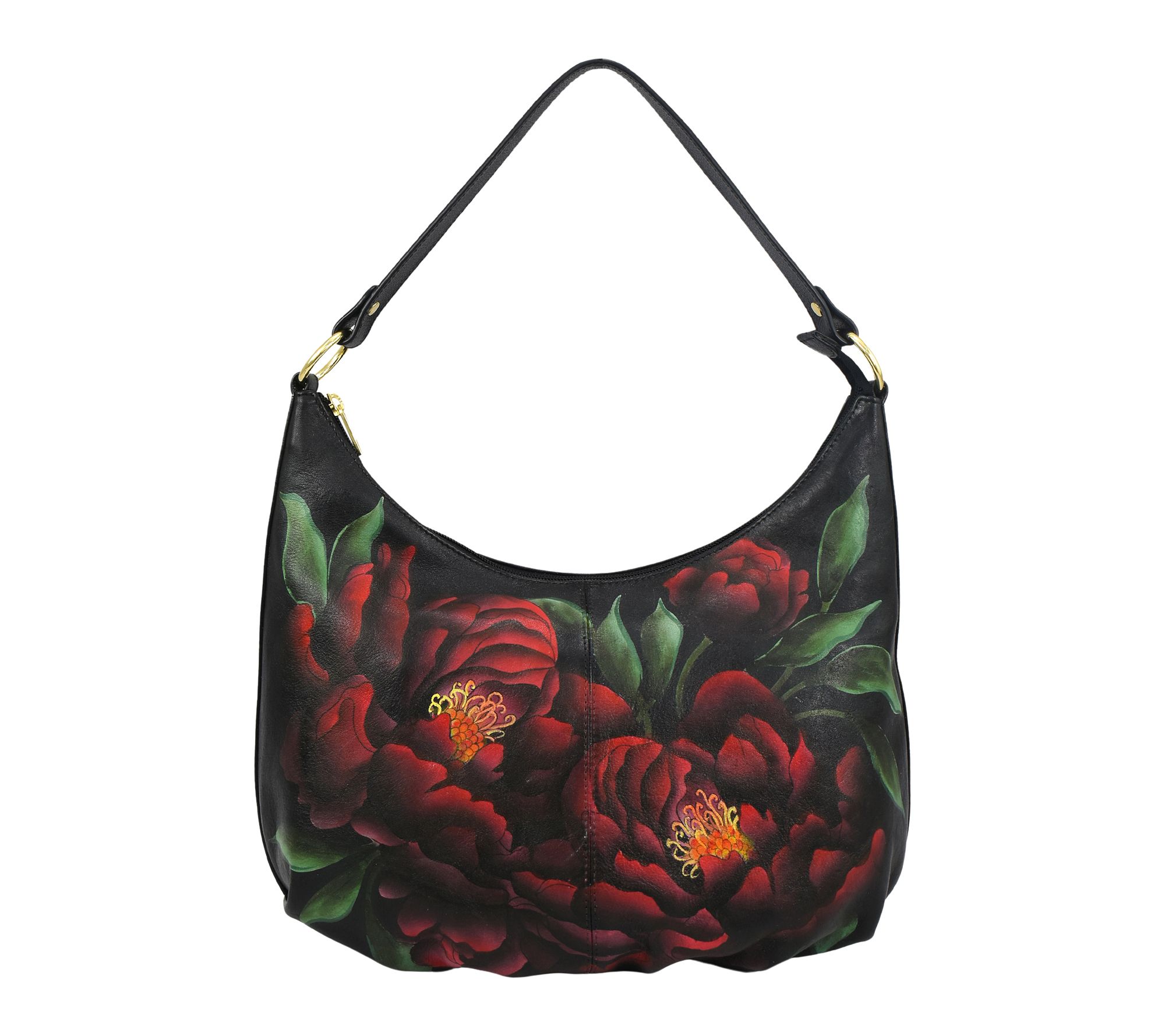 Anushcka Painted Leather Ruched Hobo