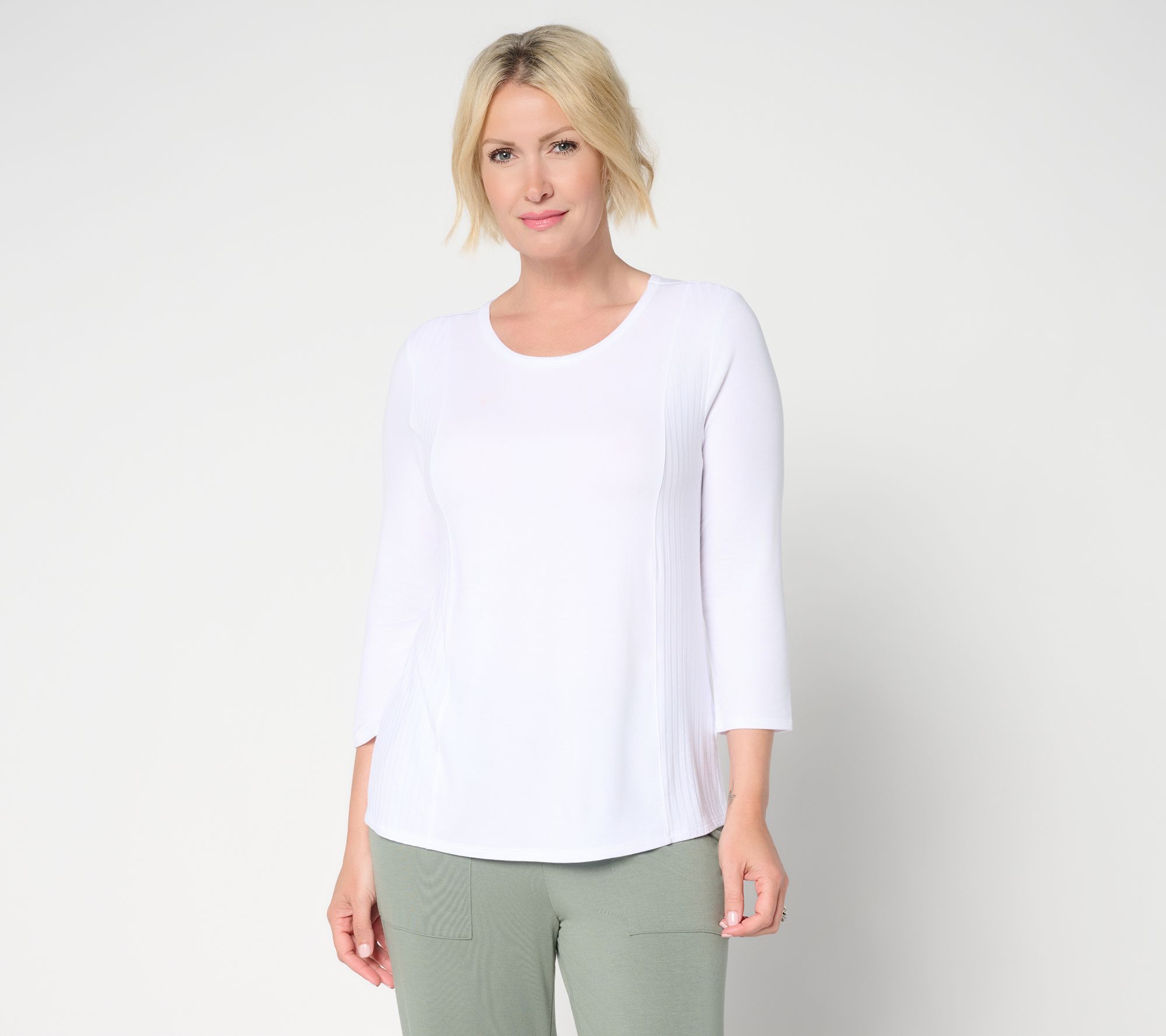 "As Is" Modern Soul Soothing Knit Jersey & Rib Tee w/ Support System