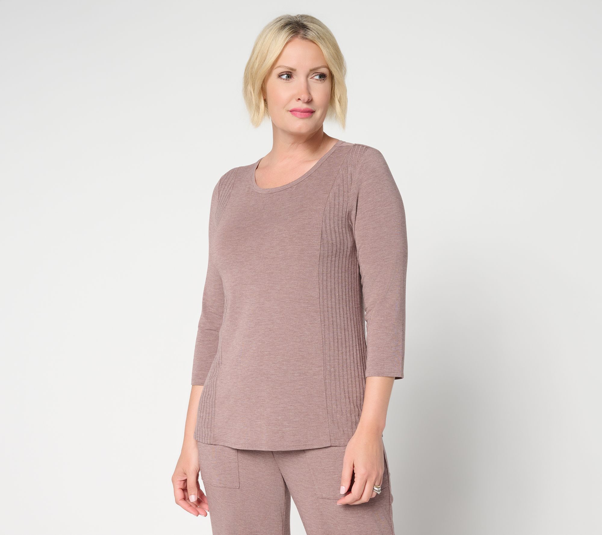 "As Is" Modern Soul Soothing Knit Jersey & Rib Tee w/ Support System