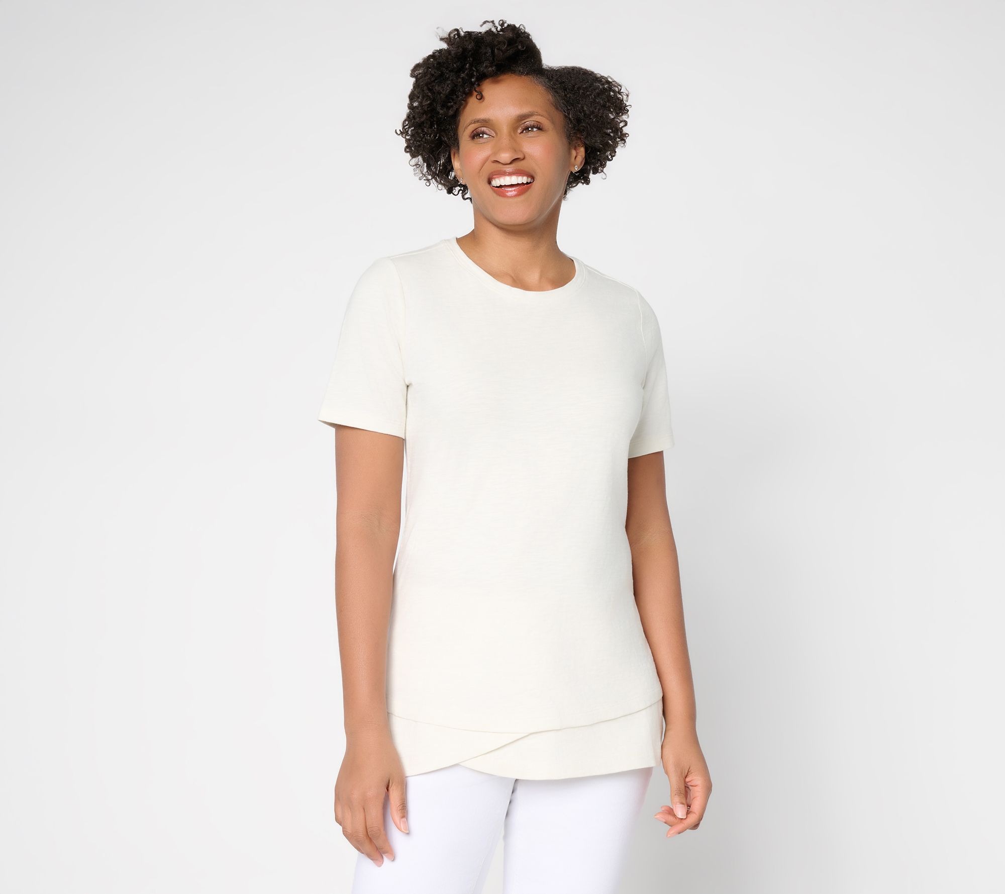 Denim & Co. Essentials Regular Textured Knit 2fer Tunic