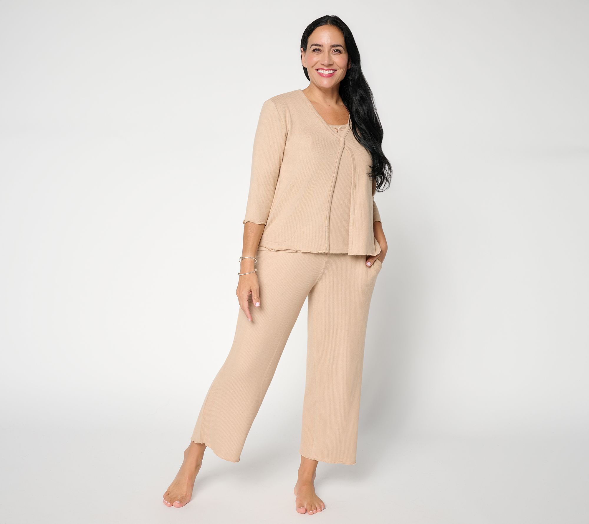 MUK LUKS Butterknit Rib 3 Piece Lounge Set