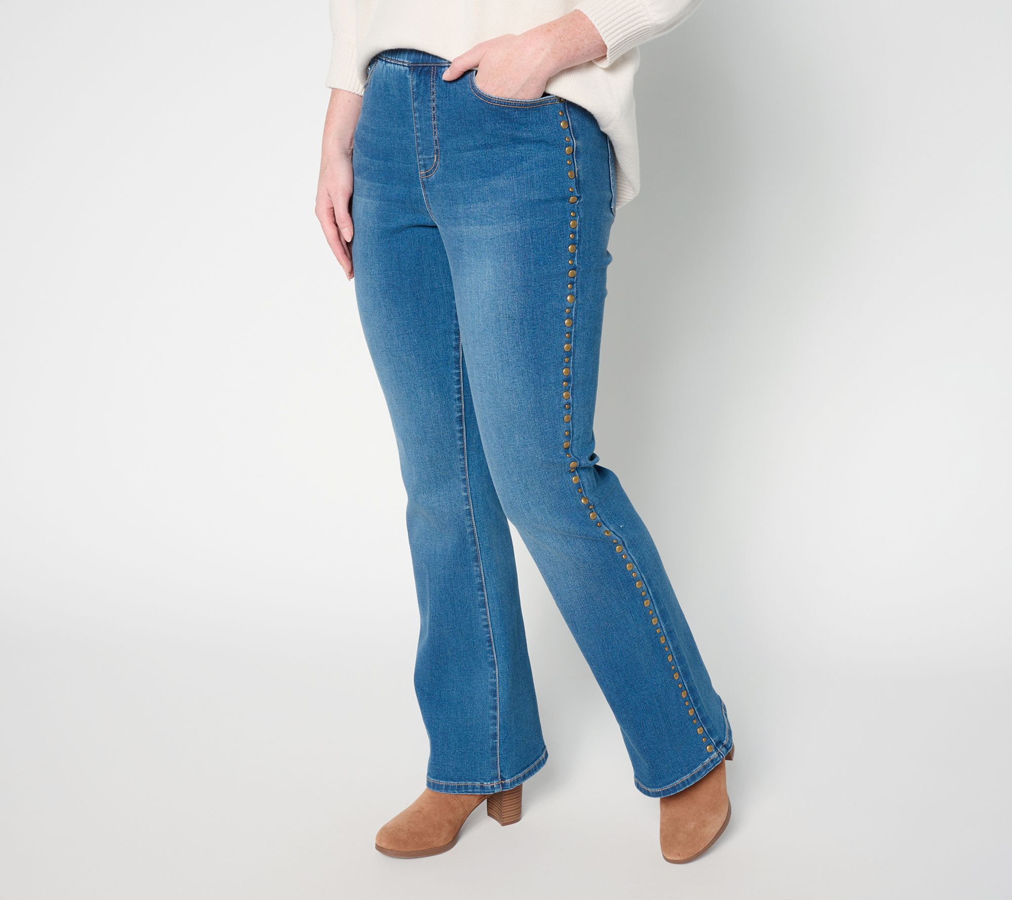 "As Is" Ree by The Pioneer Woman Regular Indigo Boot Cut Studded Jeans