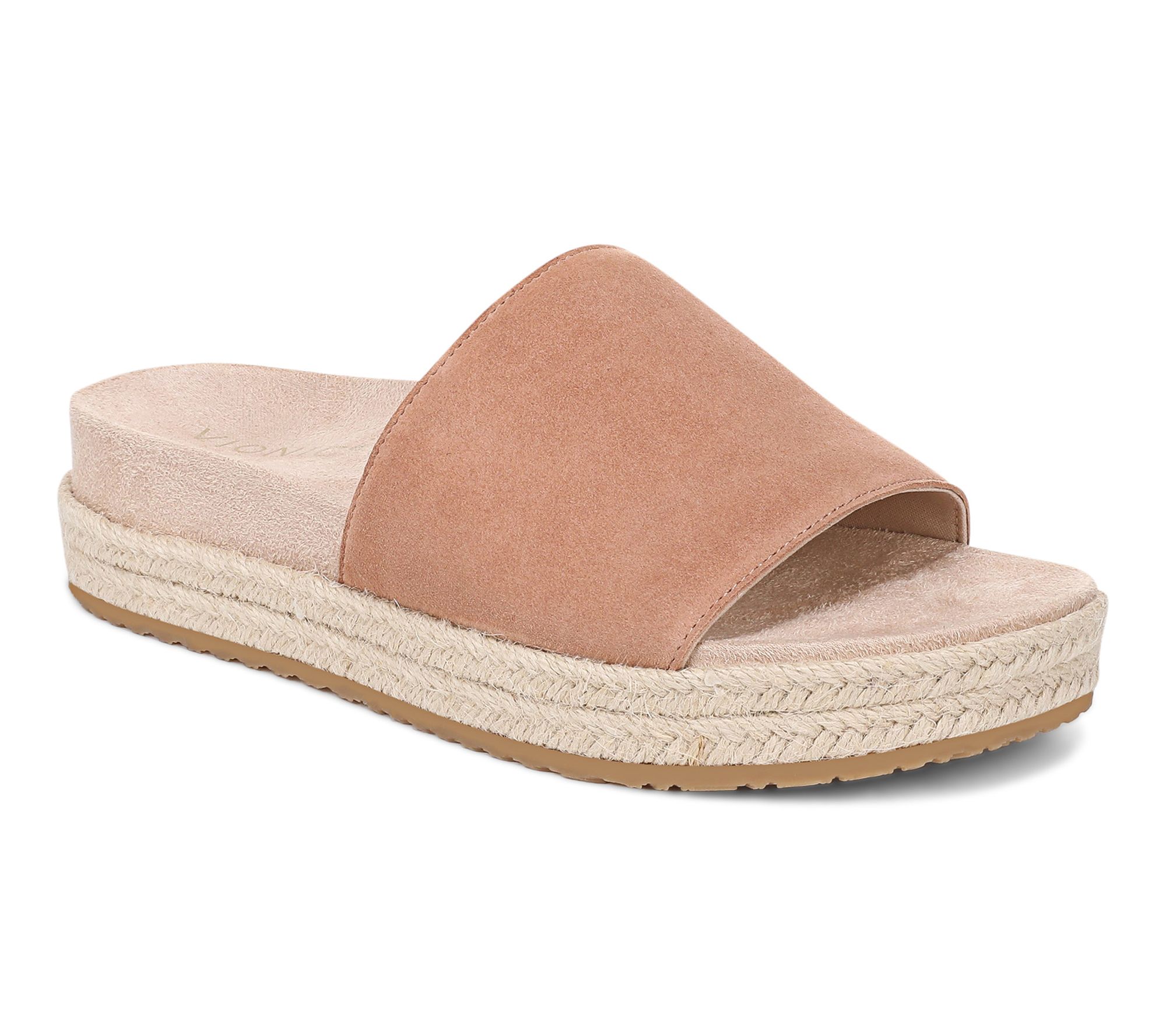 Vionic Leather/Suede Slide Sandals Yasmina
