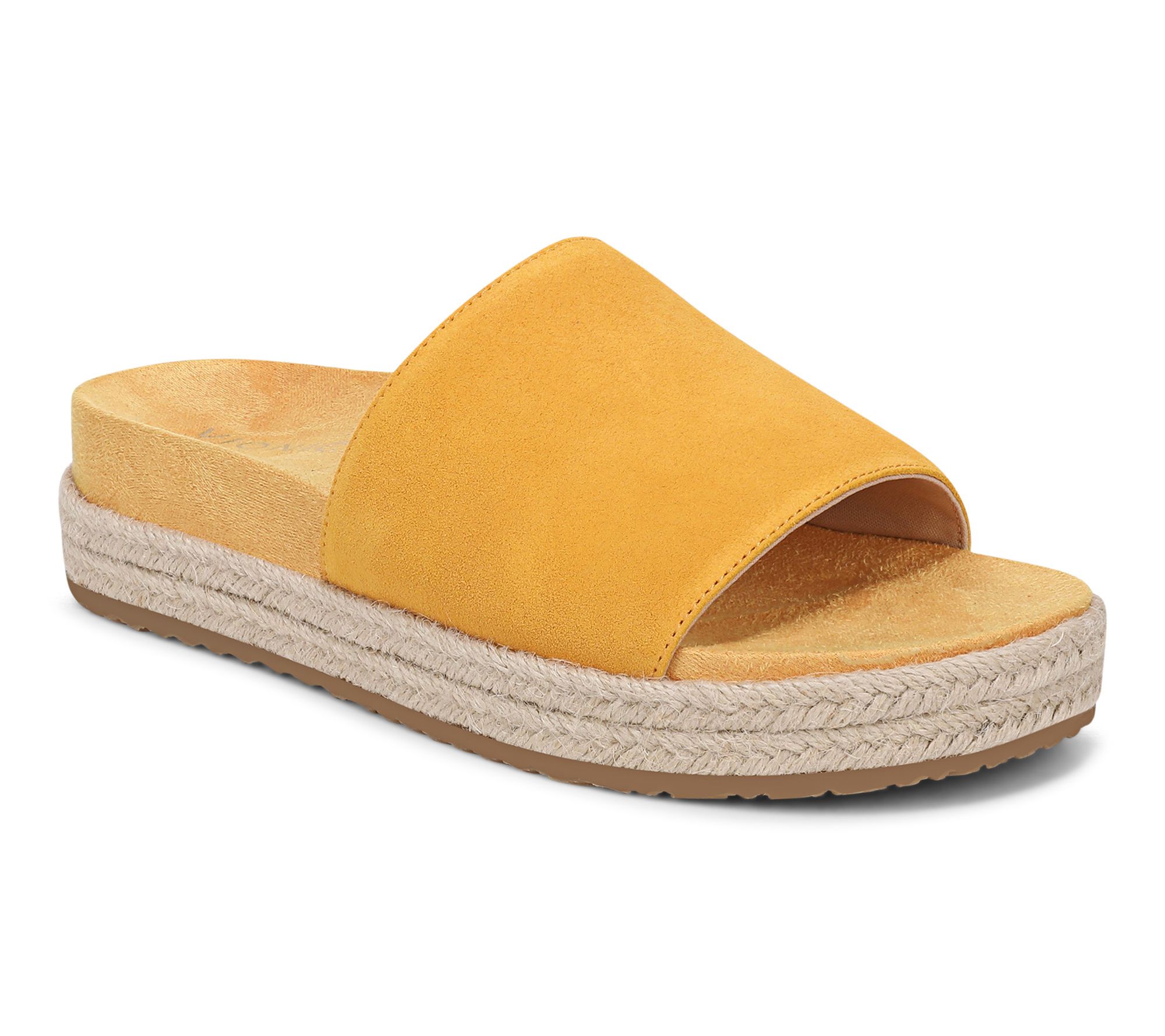 Vionic Leather/Suede Slide Sandals Yasmina