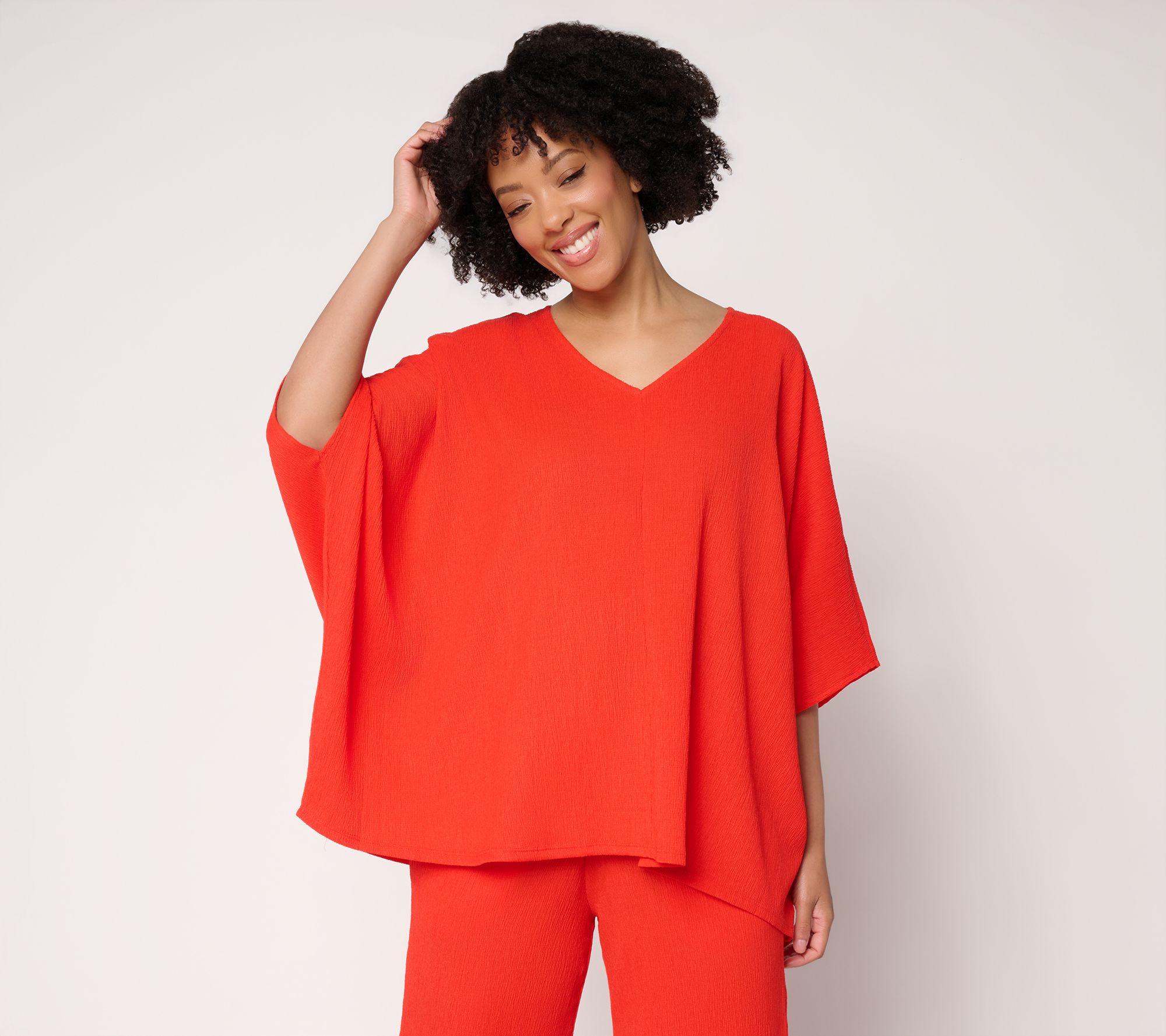 Brandis Dress Out Loud Caribbean Crinkle V-Neck Top