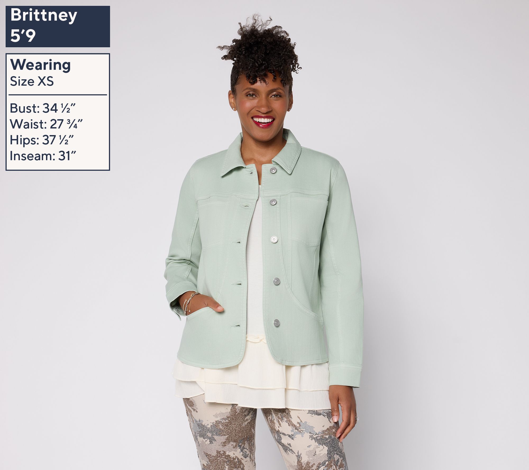 LOGO by Lori Goldstein Seamed Denim Jacket - QVC.com