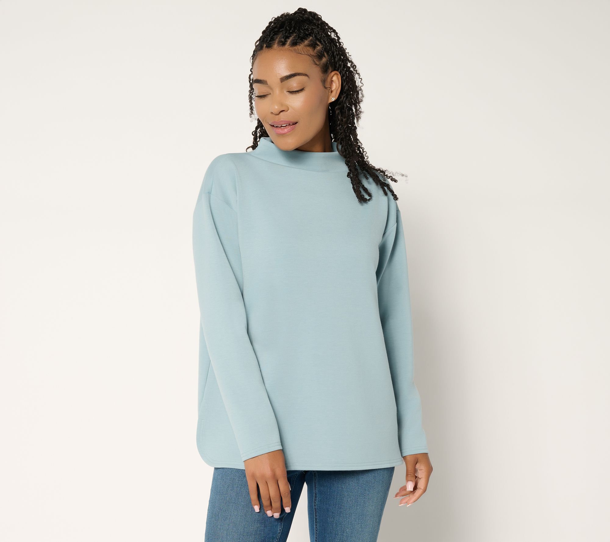 "As Is" Martha Stewart Signature Comfort Stretch Funnel Neck Top