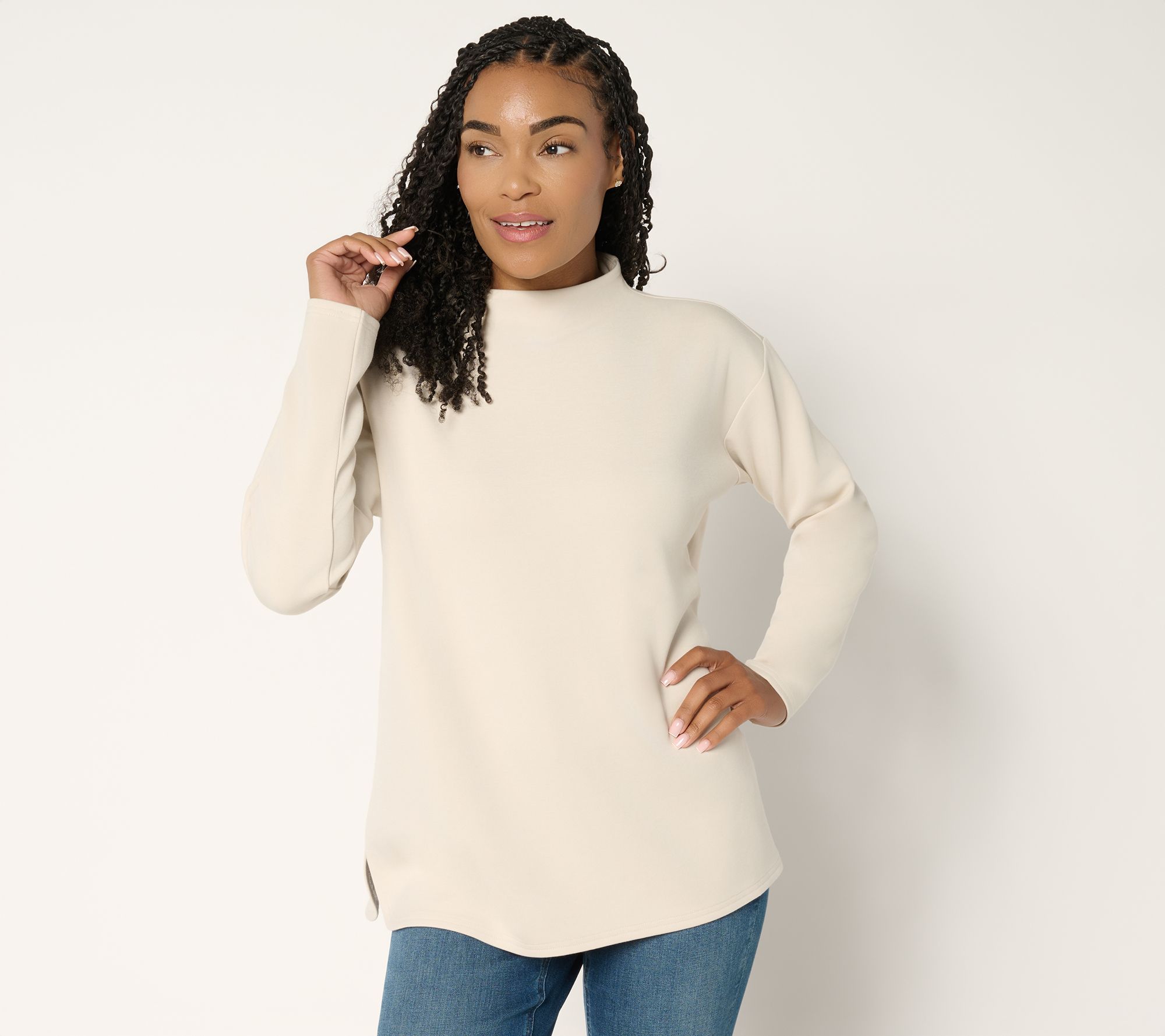 "As Is" Martha Stewart Signature Comfort Stretch Funnel Neck Top