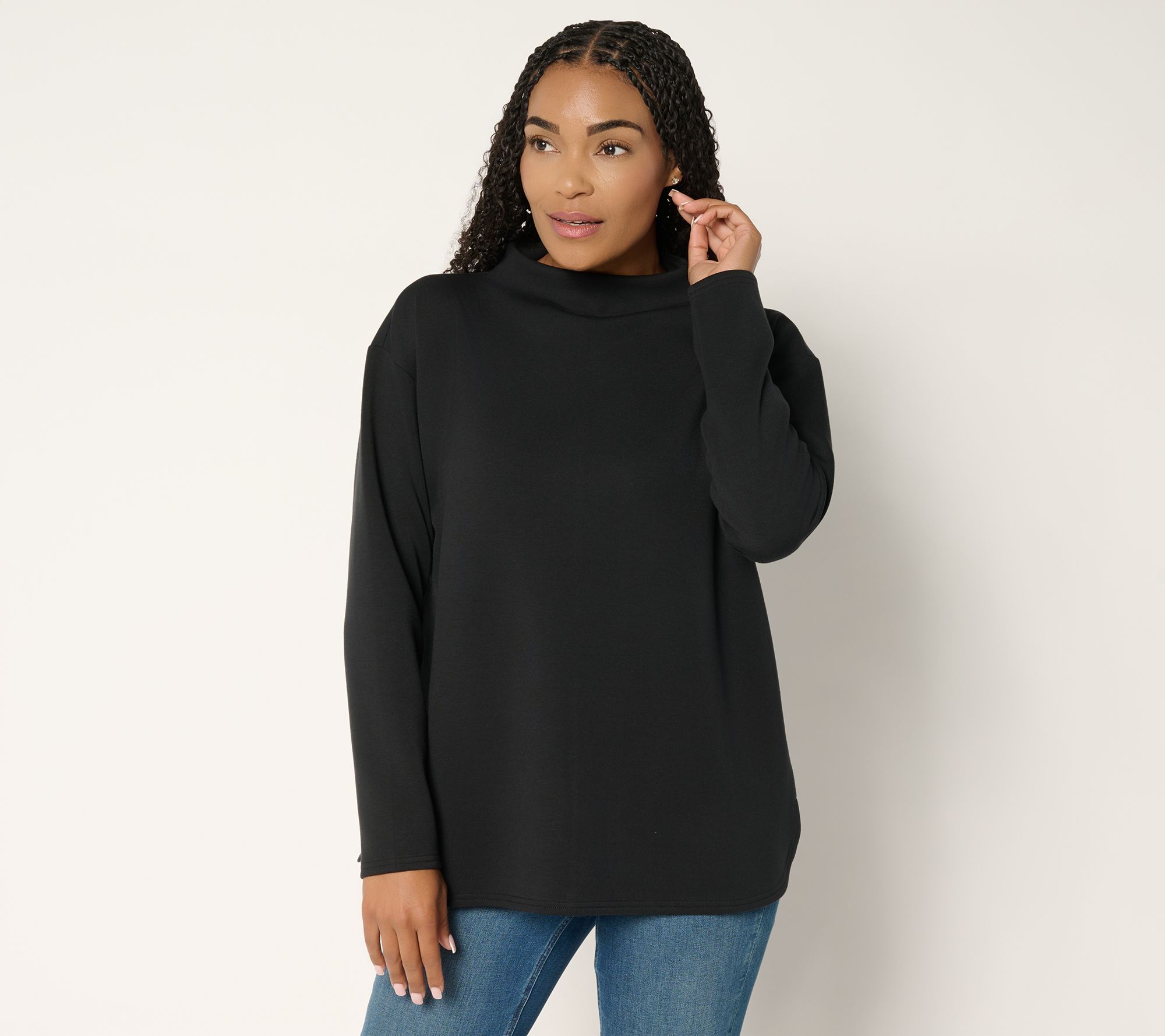 "As Is" Martha Stewart Signature Comfort Stretch Funnel Neck Top