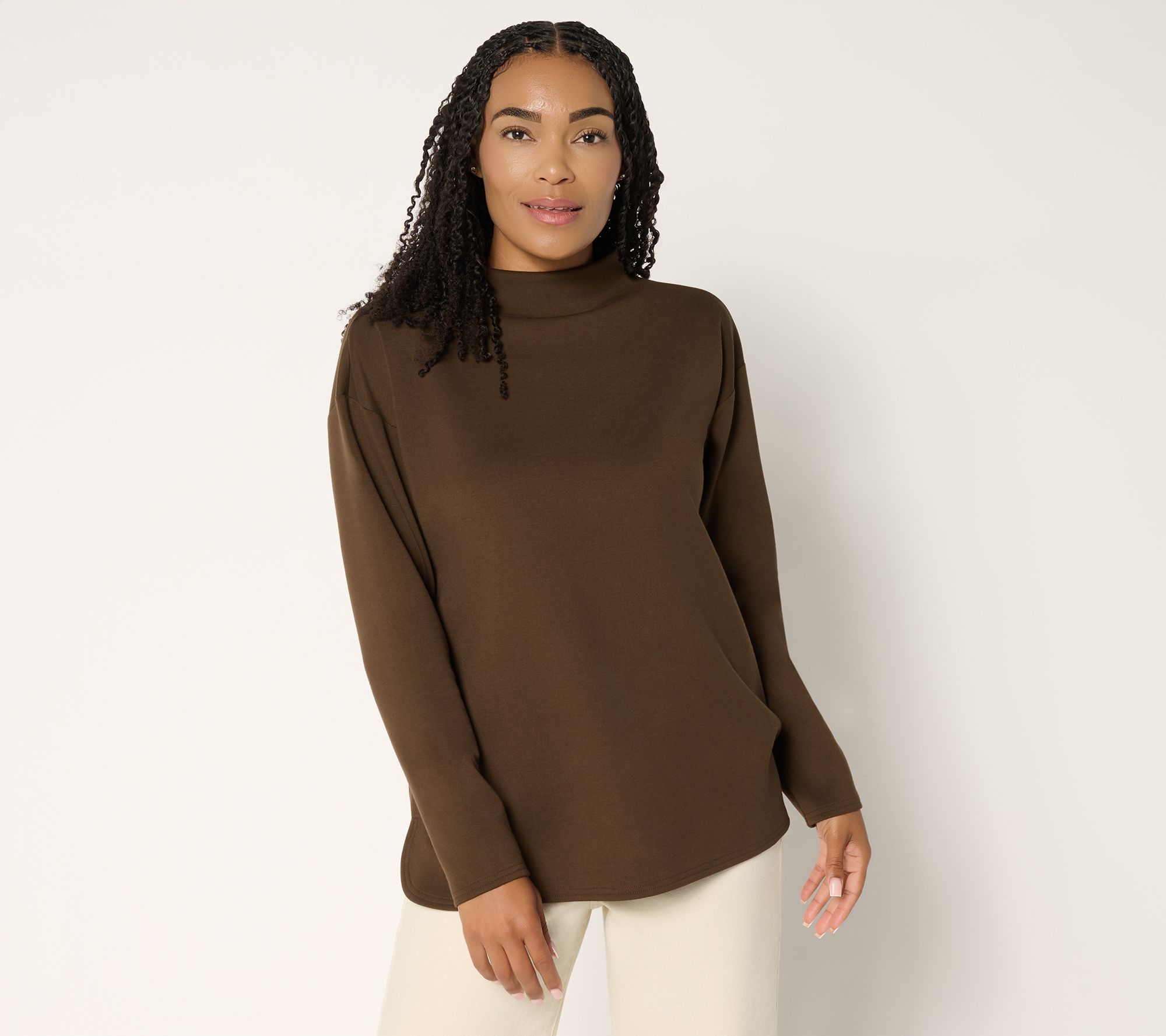 "As Is" Martha Stewart Signature Comfort Stretch Funnel Neck Top