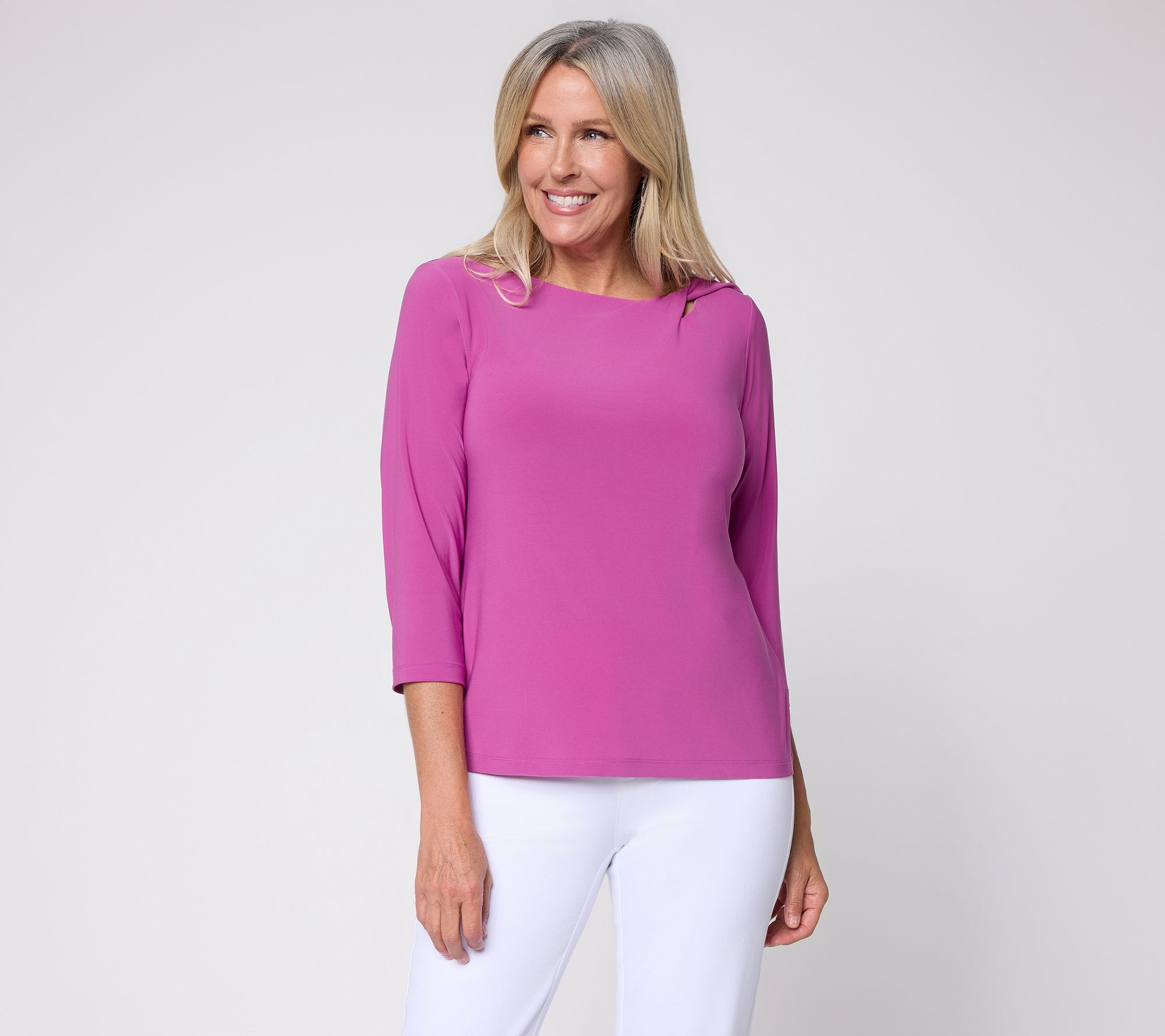  Attitudes by Renee Como Jersey Twist Detail Top