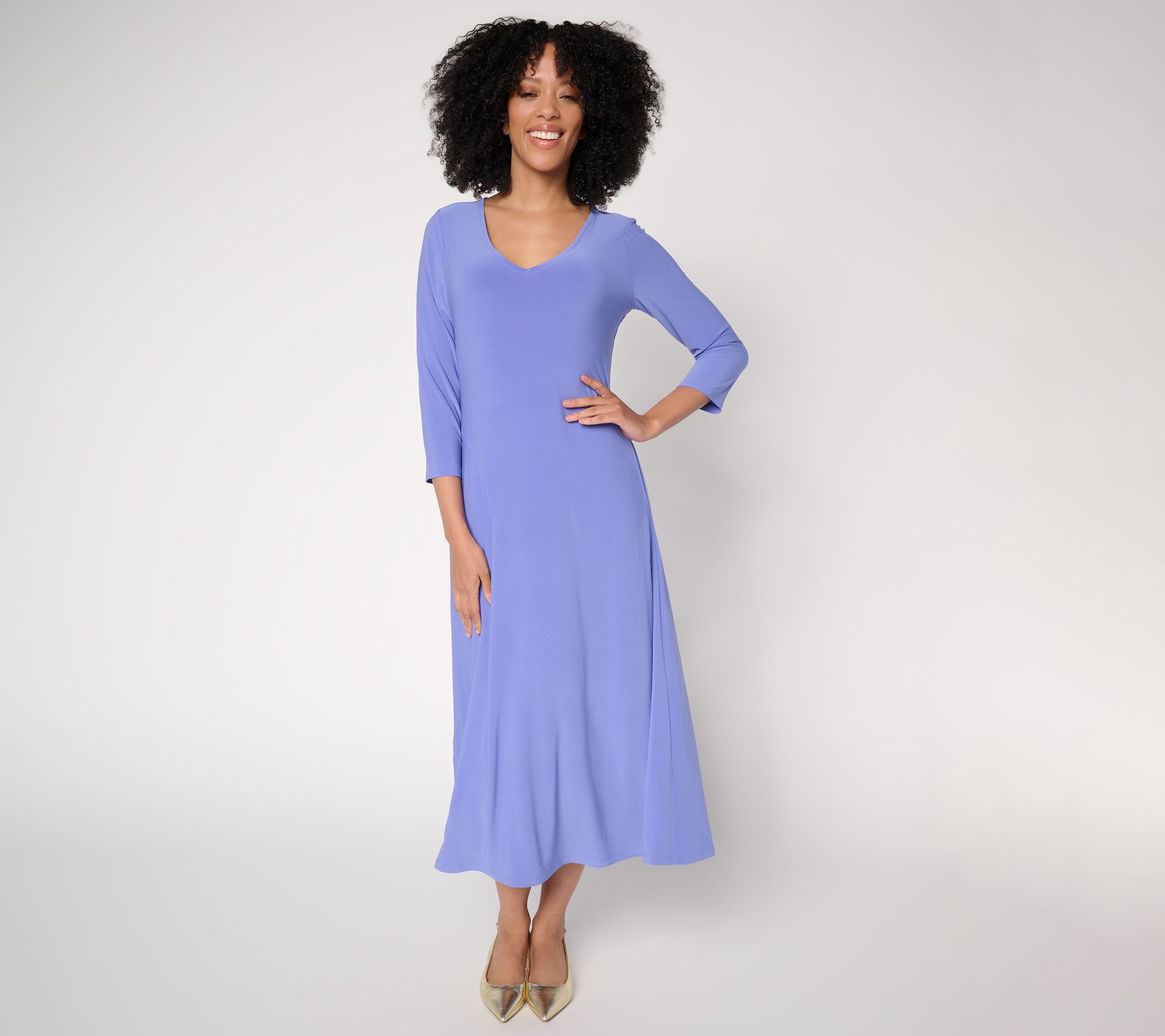 "As Is" Attitudes by Renee Petite Como Jersey Fit and Flare Dress