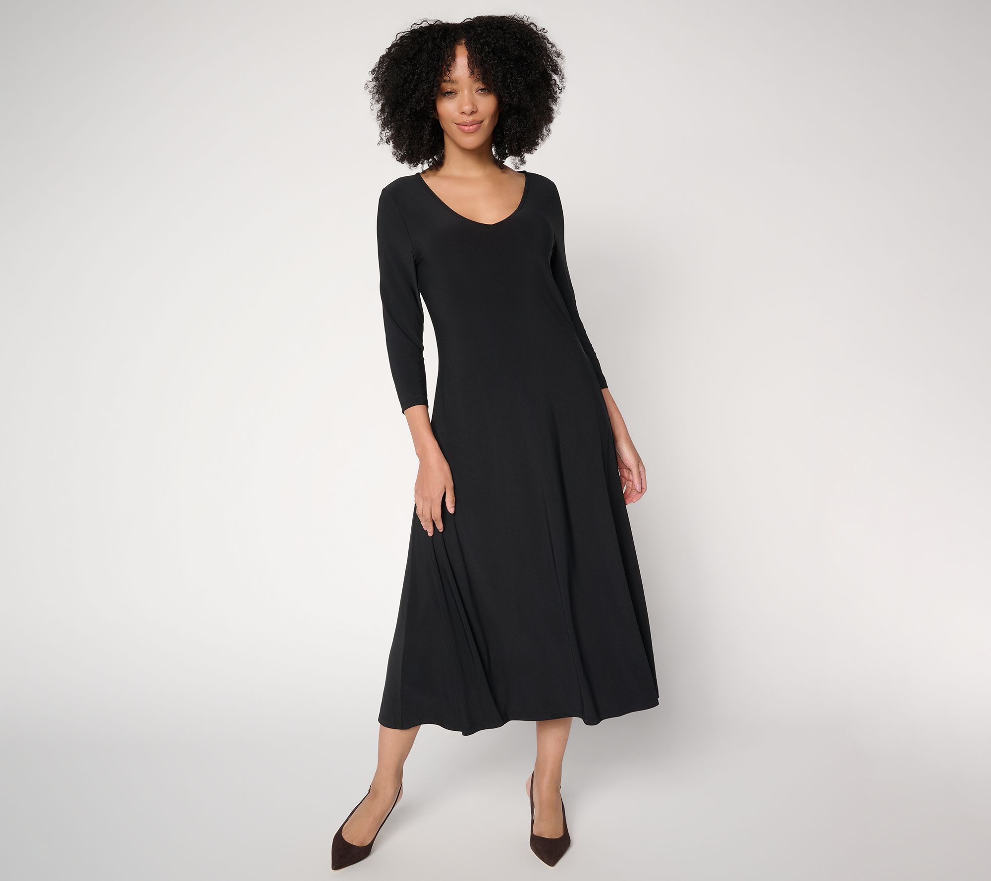 "As Is" Women with Control Petite Como Jersey Fit and Flare Dress