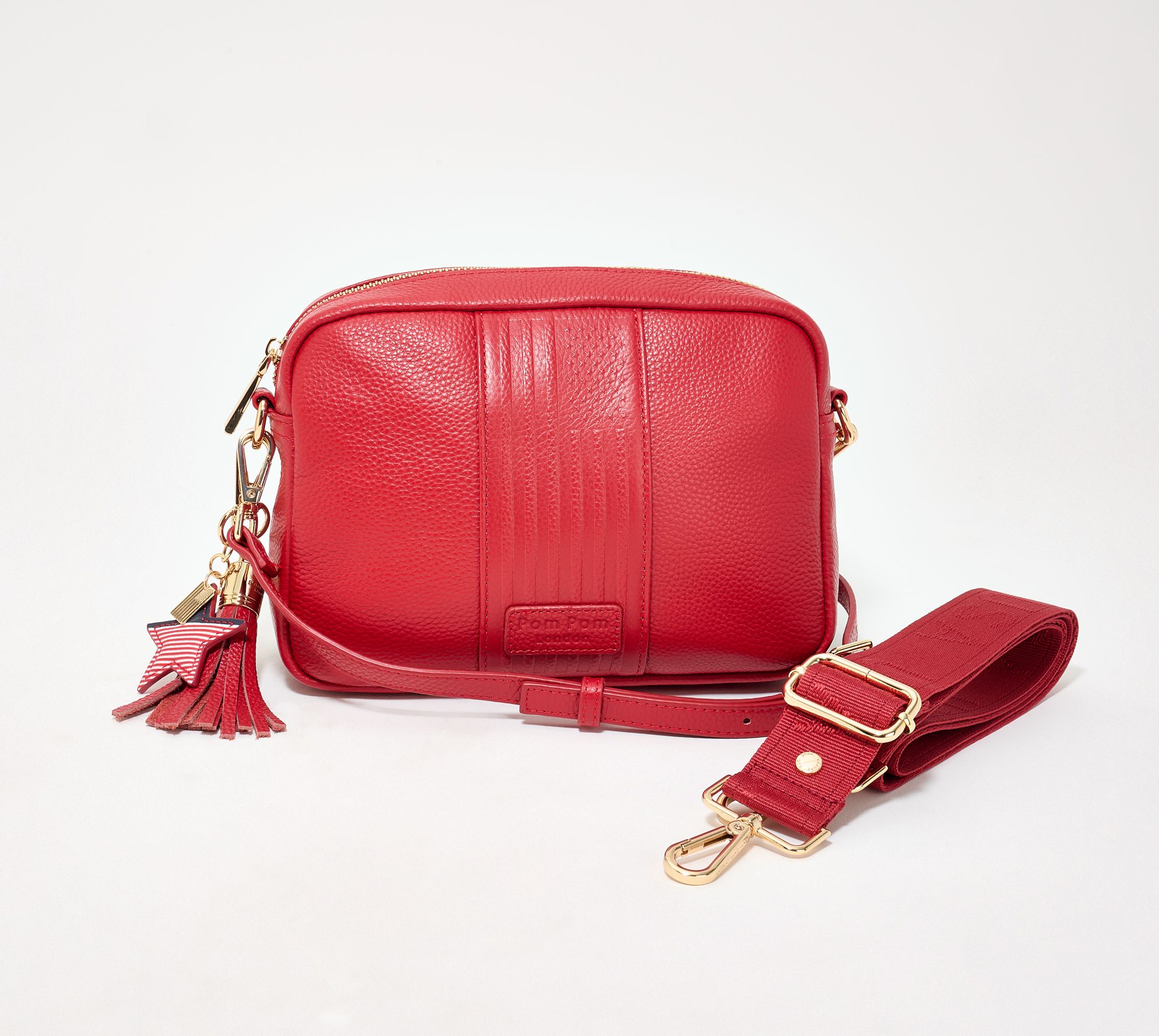  Pom Pom London Leather Americana City Crossbody with 2 Straps