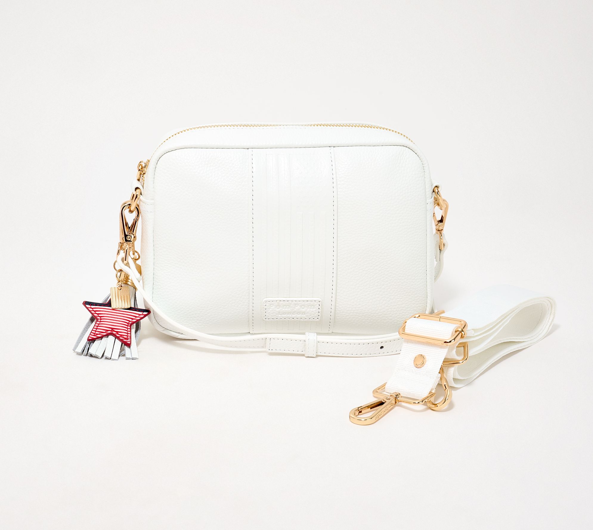 Pom Pom London Leather Americana City Crossbody with 2 Straps