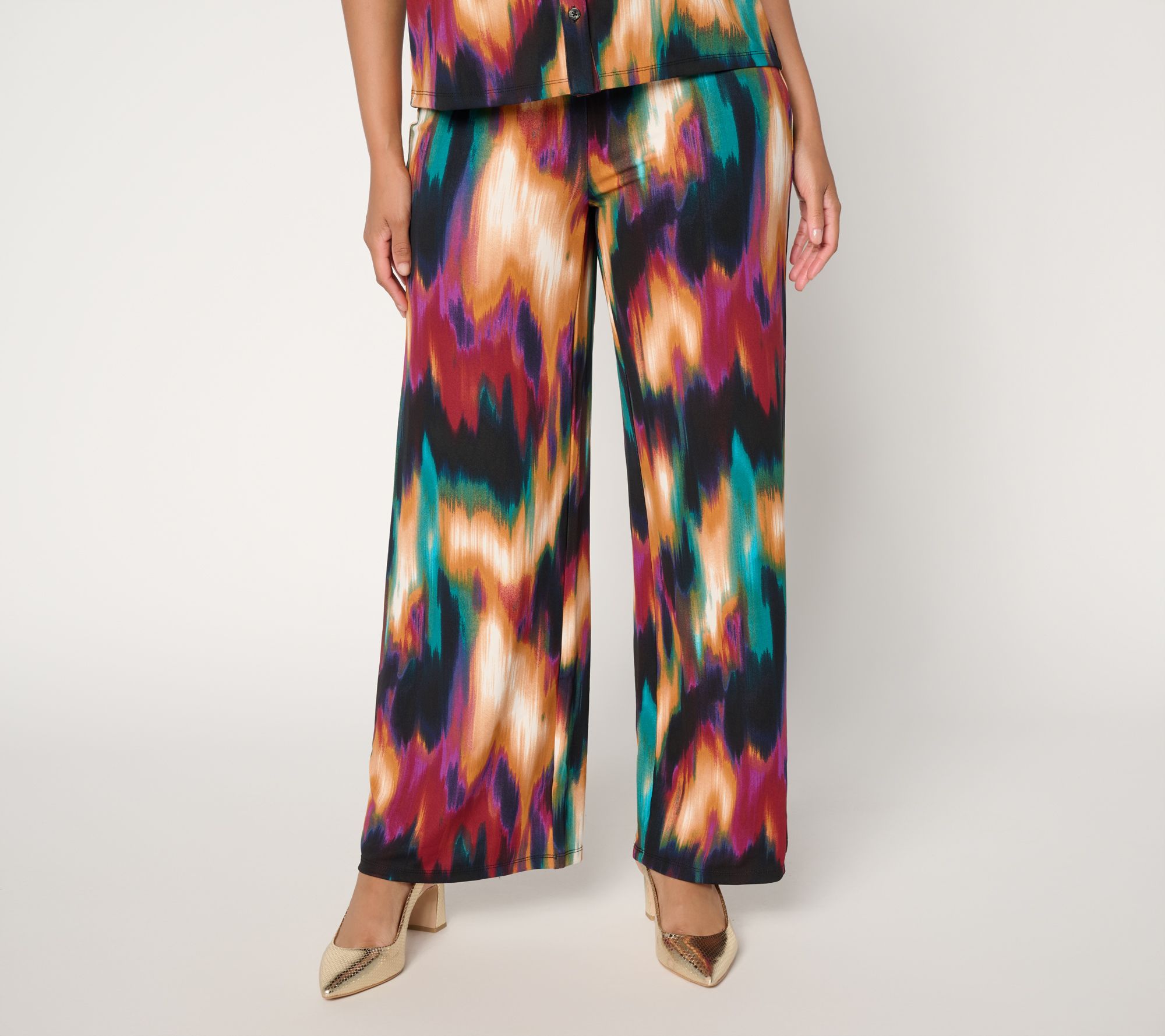 nicole by Nicole Miller Regular Pull-On Matte Jersey Printed Pants