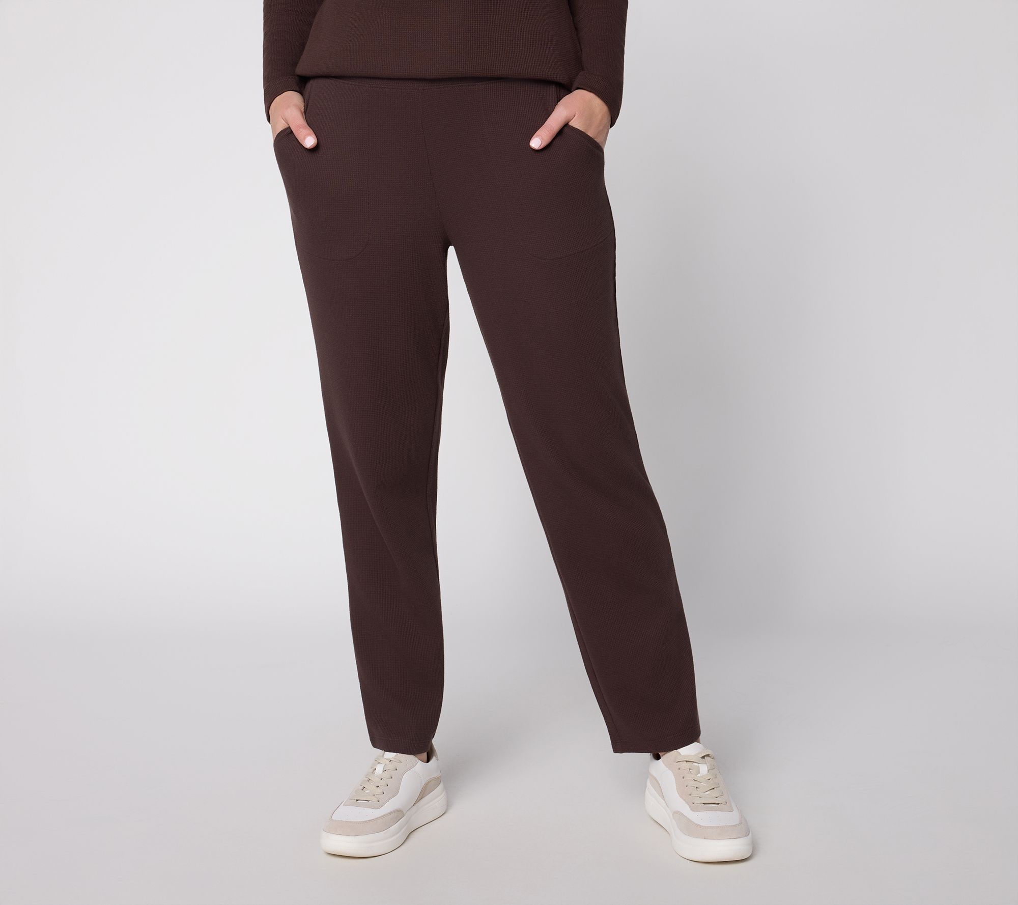 Denim & Co. Regular Waffle Knit Straight -Leg Pants