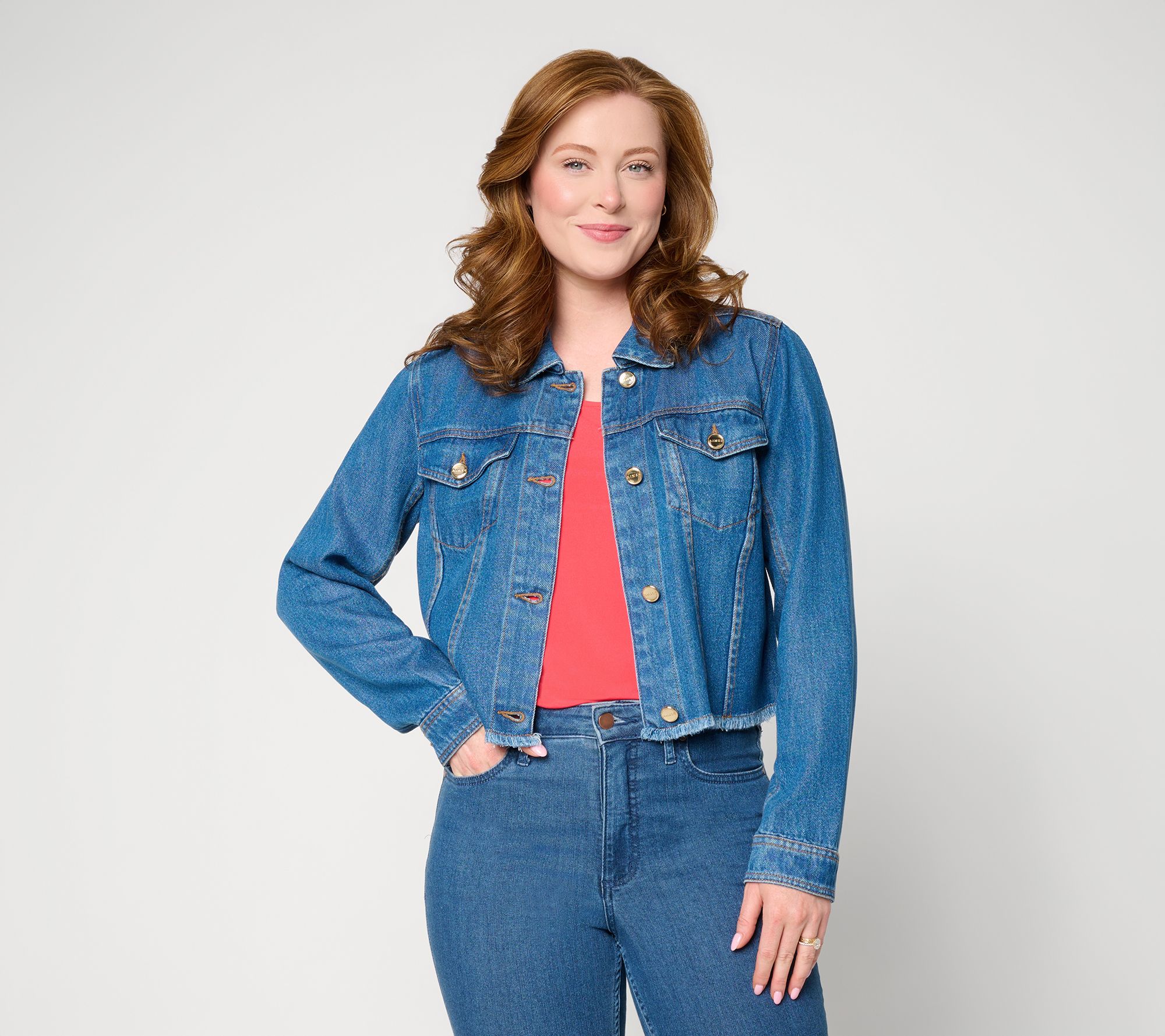 "As Is" Flowee by Aimee Kestenberg Cropped Denim Jacket