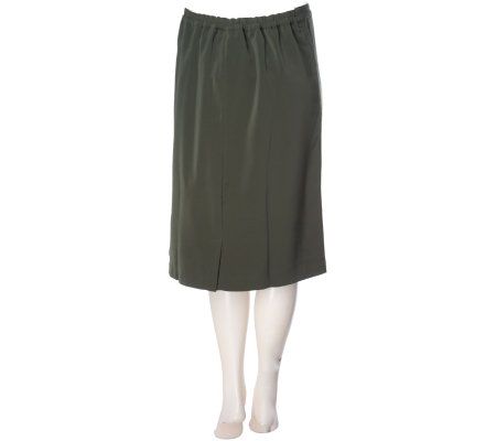 Jupe Pull-on élégante Susan Graver - Taille 3X - Noir En Polyester Peachskin - Occasion Excellent état