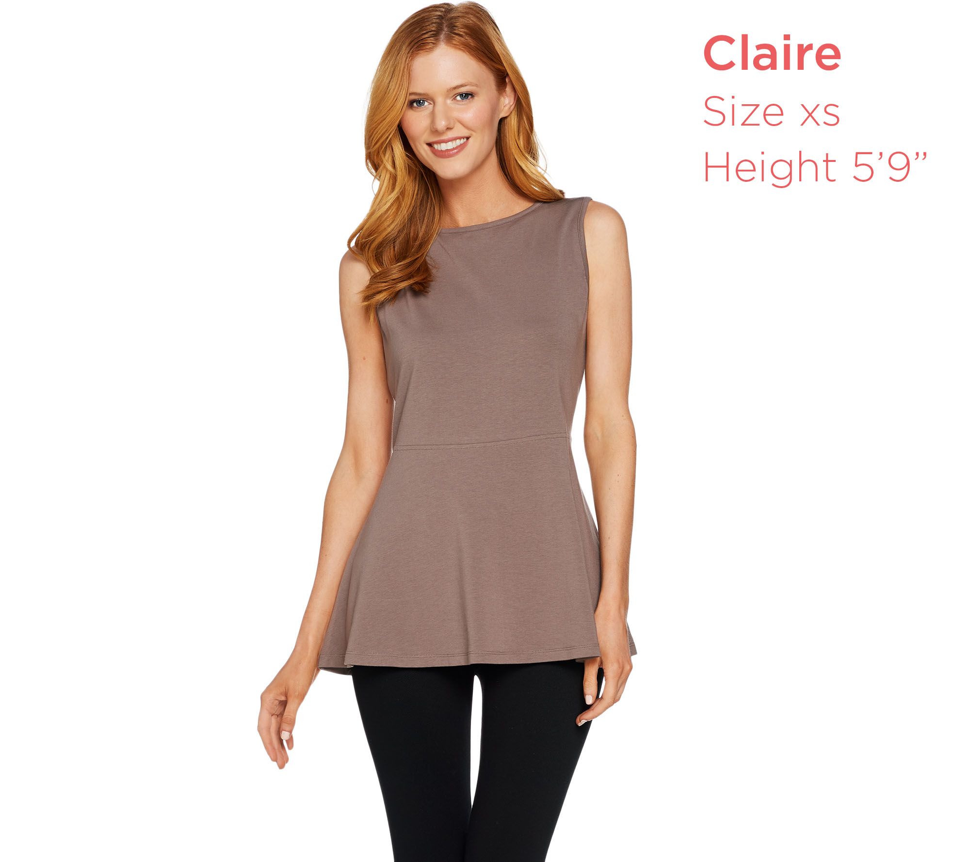 "As Is" AnyBody Loungewear Cozy Knit Swing Peplum Sleeveless Top