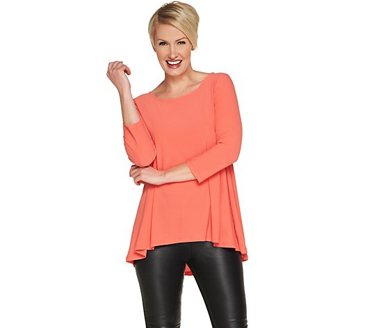 Attitudes by Renee Moss Crepe Shirred Back Top