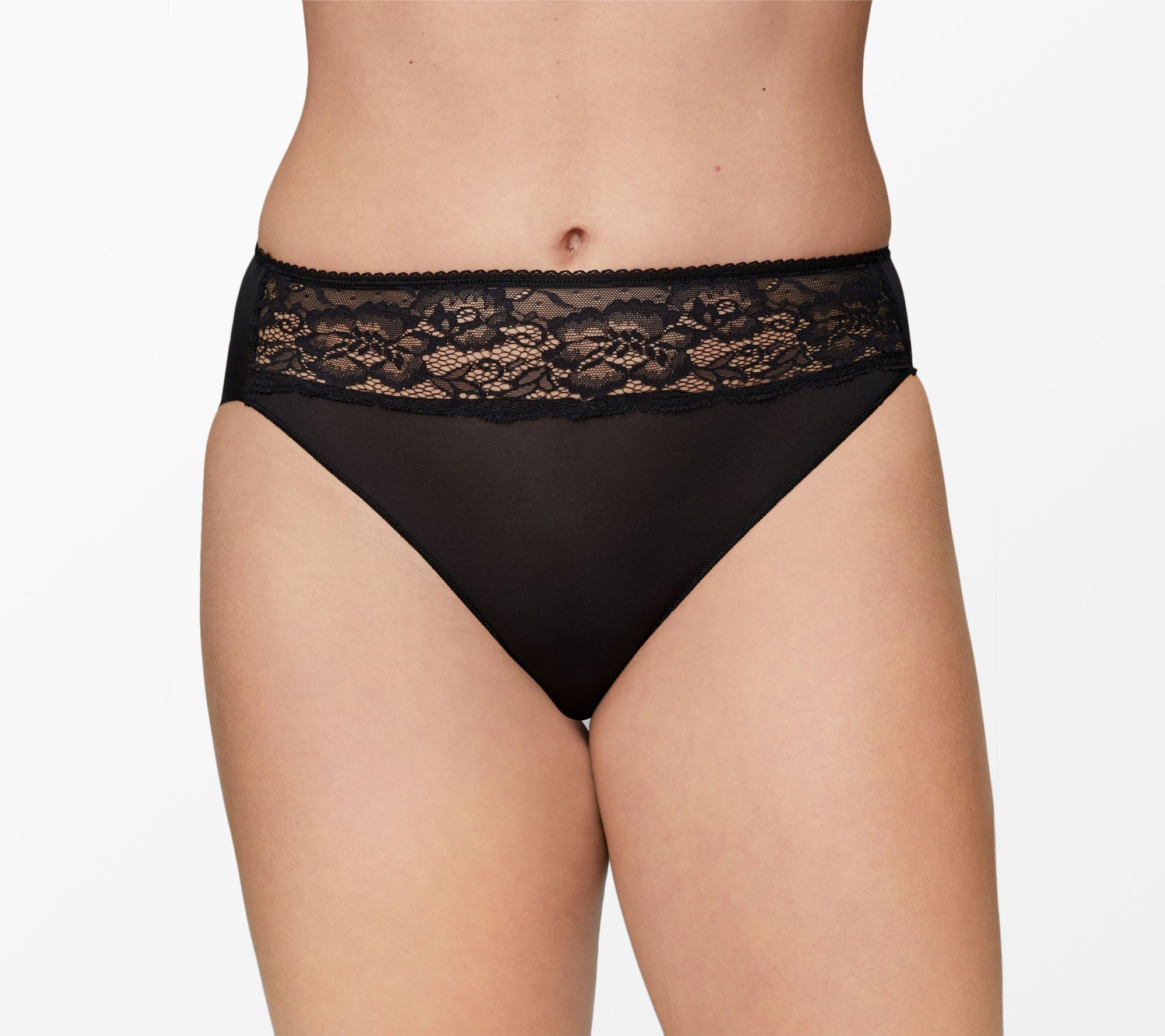 Soma Women's No Show Cotton Blend With Lace High-leg Underwear In