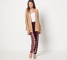 Susan Graver Silky Sweater Knit Open-Front Cardigan - A399607
