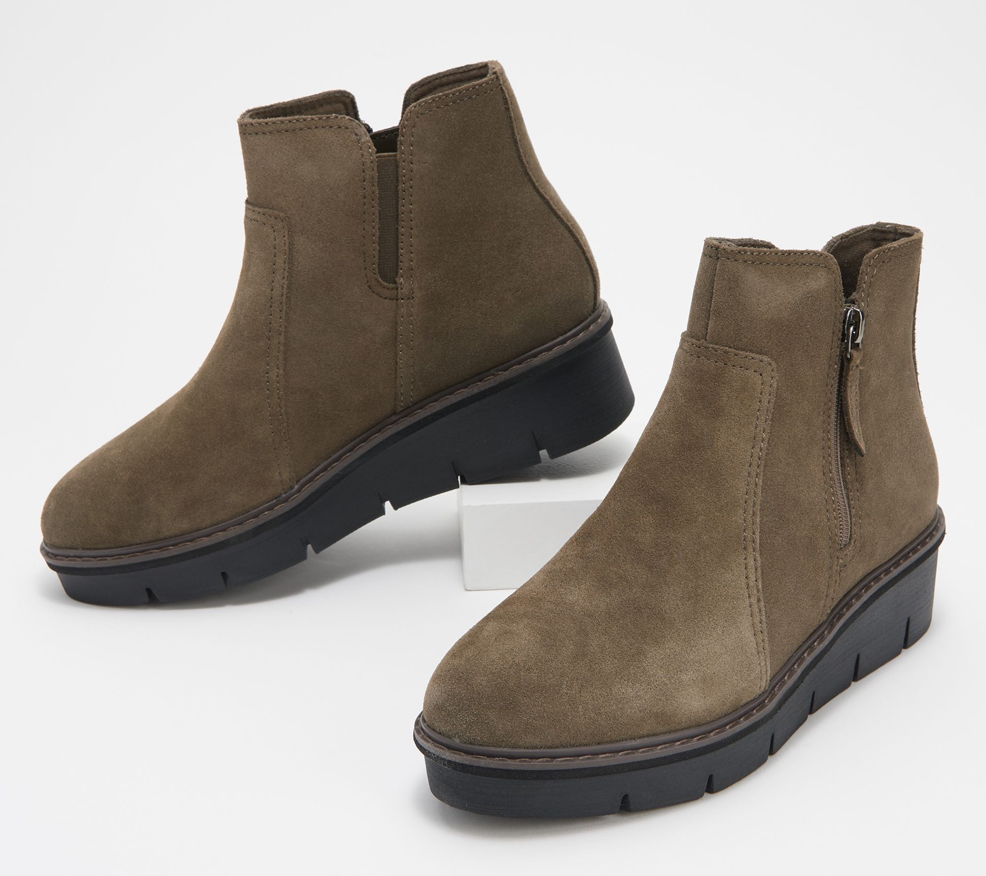 Qvc suede ankle boots best sale