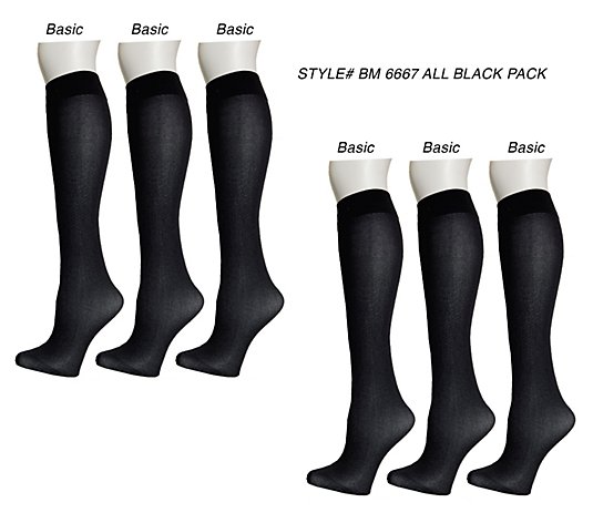 Badgley Mischka Plus Size Trouser Socks - 6-Pair Pack