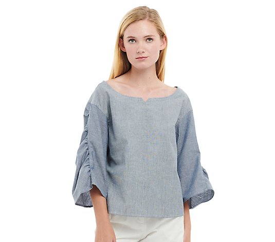 Jessie Liu Relaxed Bow Neck Pullover Top - AnnaA