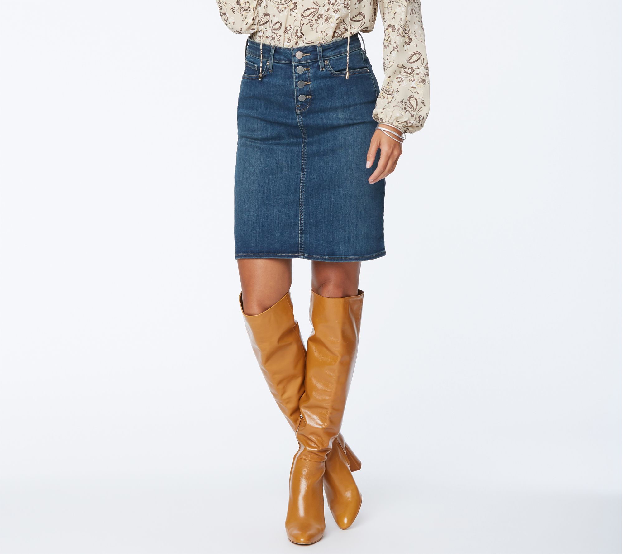 qvc denim skirts