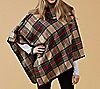 Tickled Pink Patrick Plaid Button Poncho