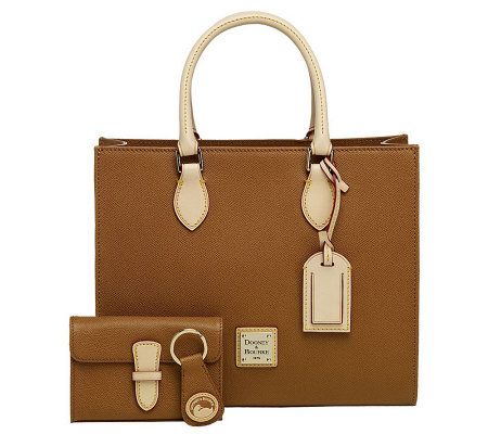 Dooney Bourke Leather Double Handle Janine Satchel QVC