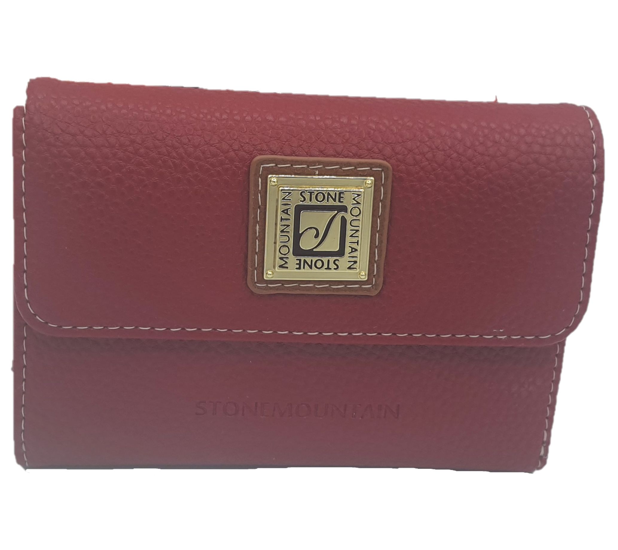 Stone Mountain Cornell Bonded Leather Large Zip Wallet - Red 