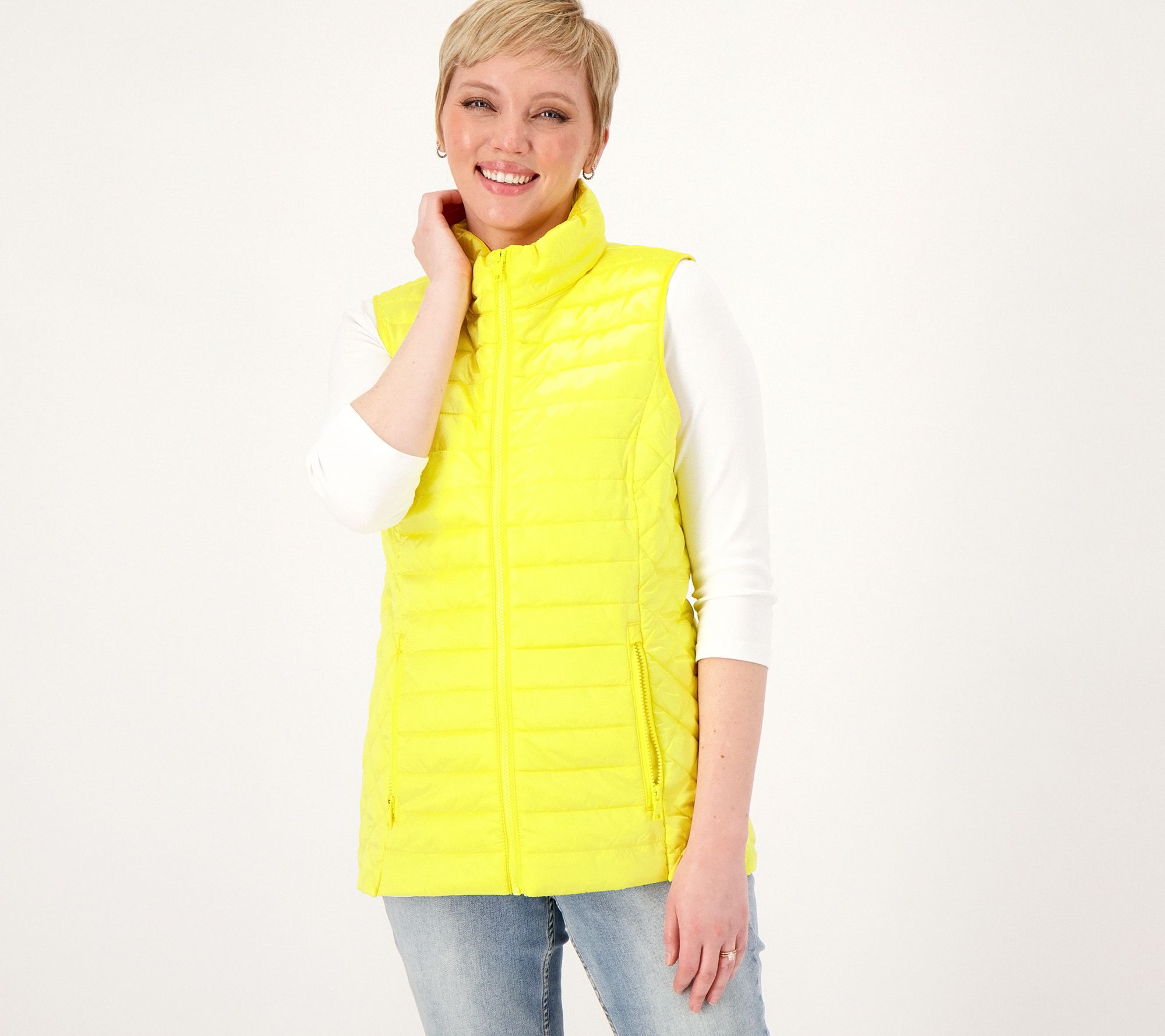 Nuage Packable Puffer Vest with Mock Collar - QVC.com