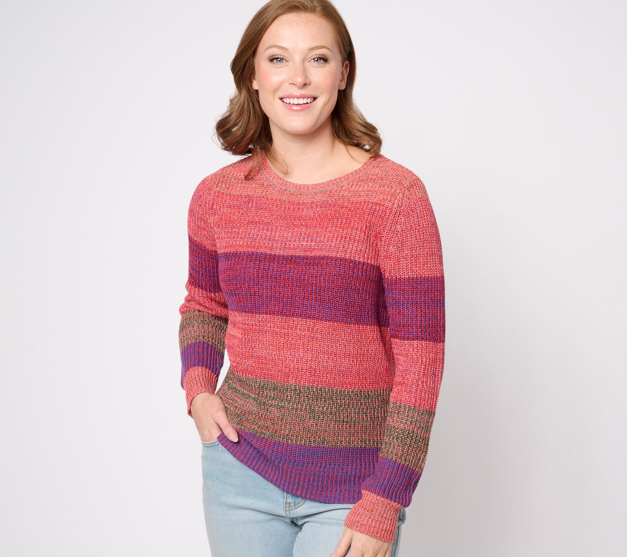 Christmas Ribbed Trim Sweater - Multicolor / S